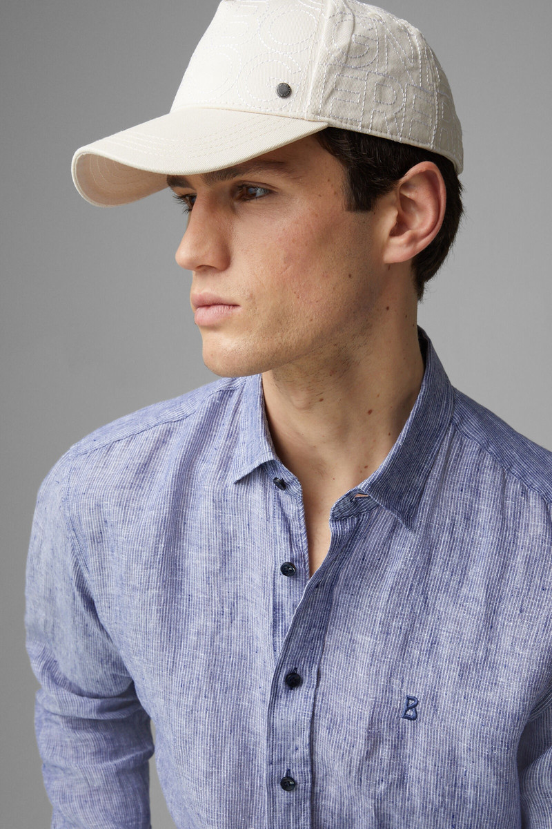 Timi Linen shirt in Dark blue 4