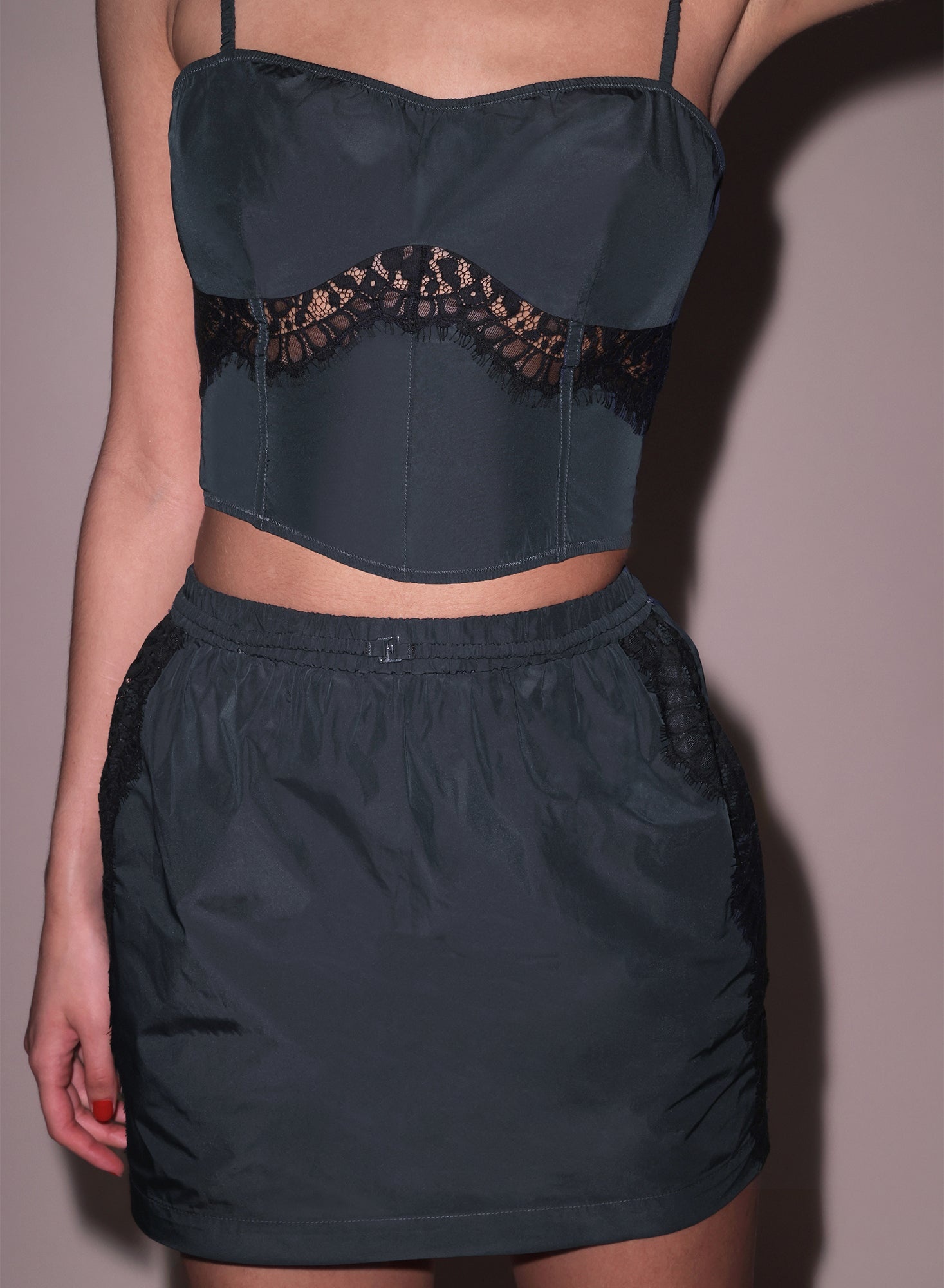 Nylon Mini Skirt - 5