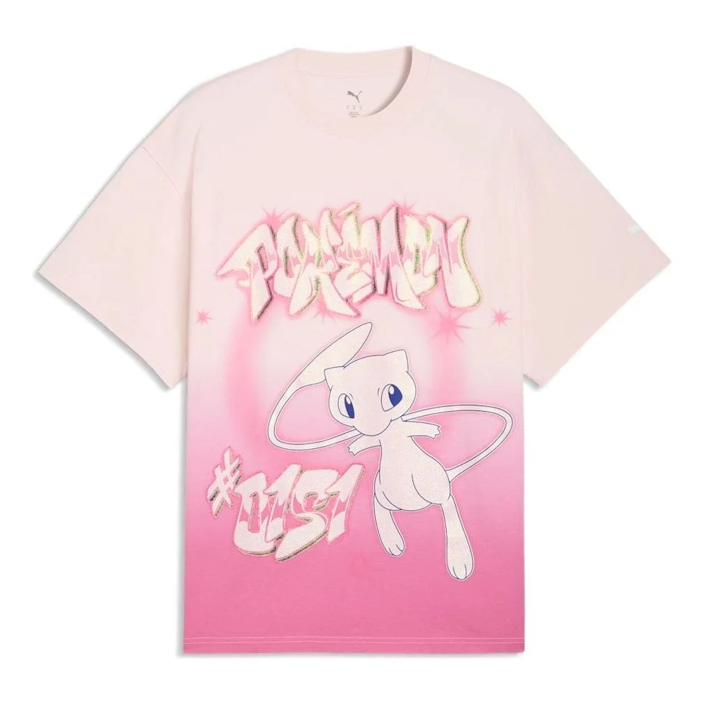 PUMA x Pokemon Shiny Mew Oversized T-Shirt 'Jasmine Flower Posie Pink' 635657-01 - 1