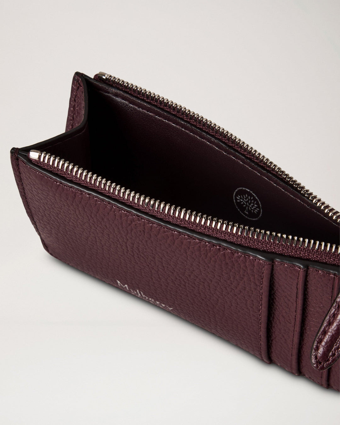 Continental Zipped Long Card Holder Black Cherry Small Classic Grain - 2
