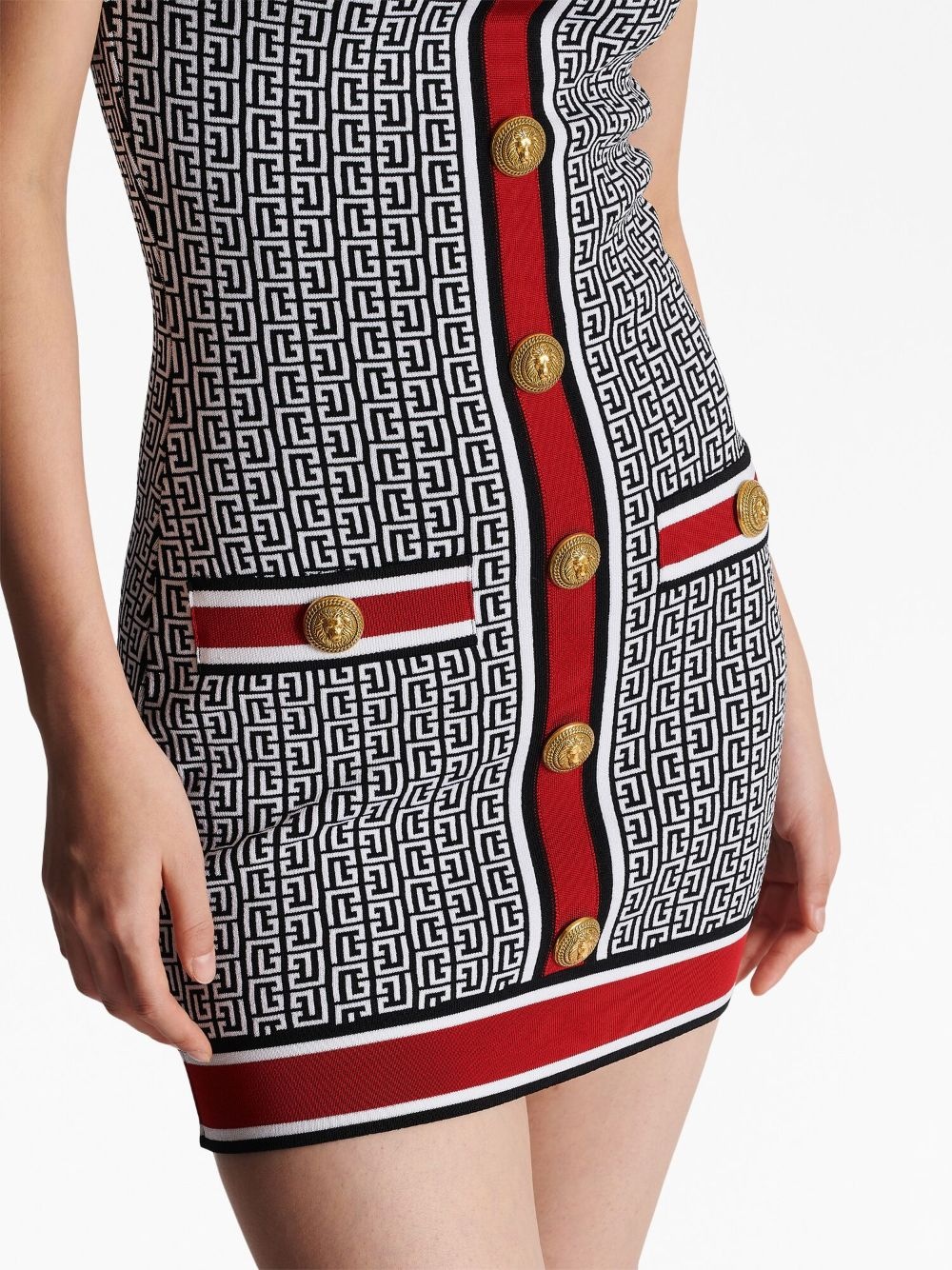 button-embellished monogram minidress - 7