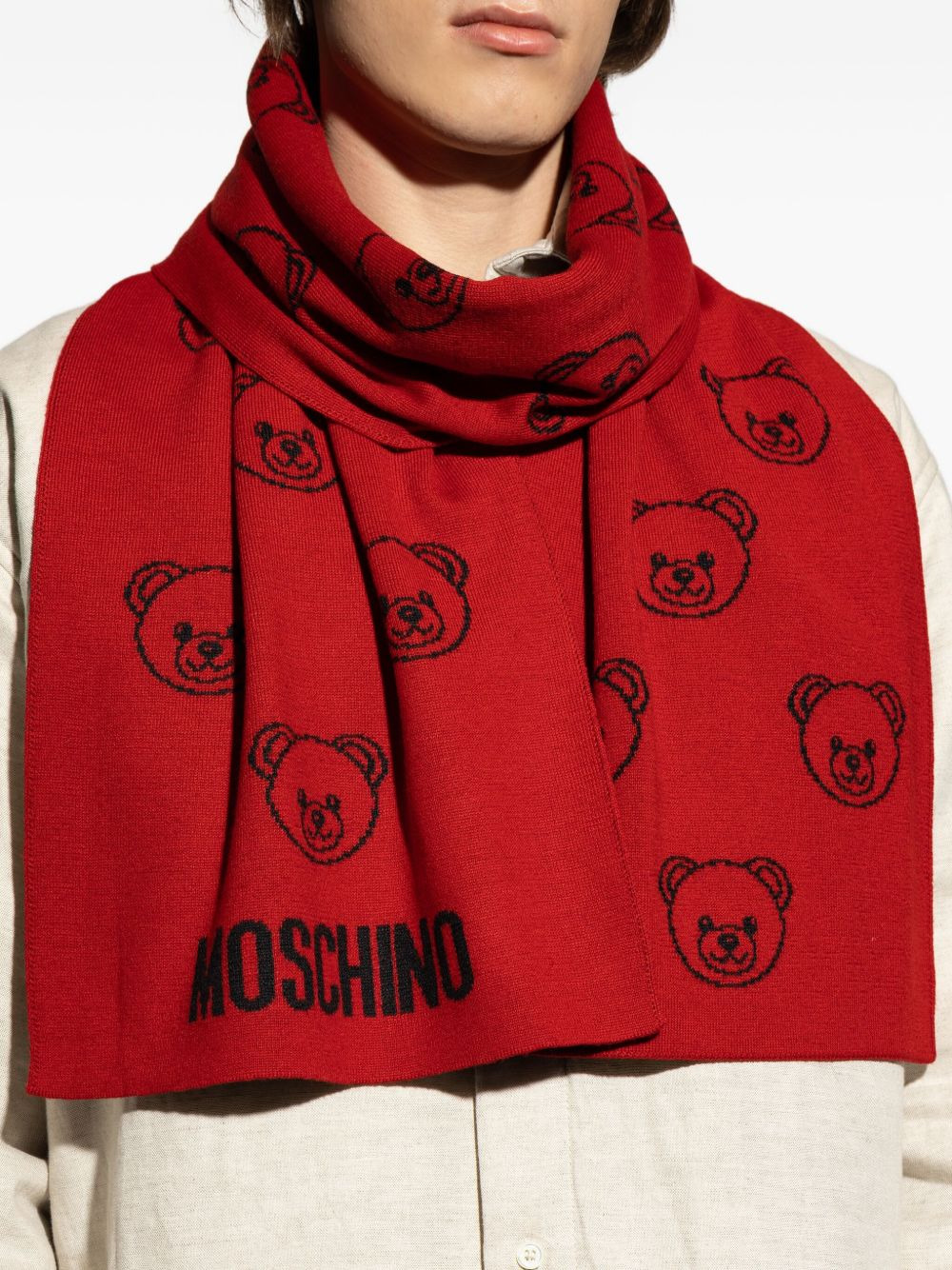 Teddy-print scarf - 5