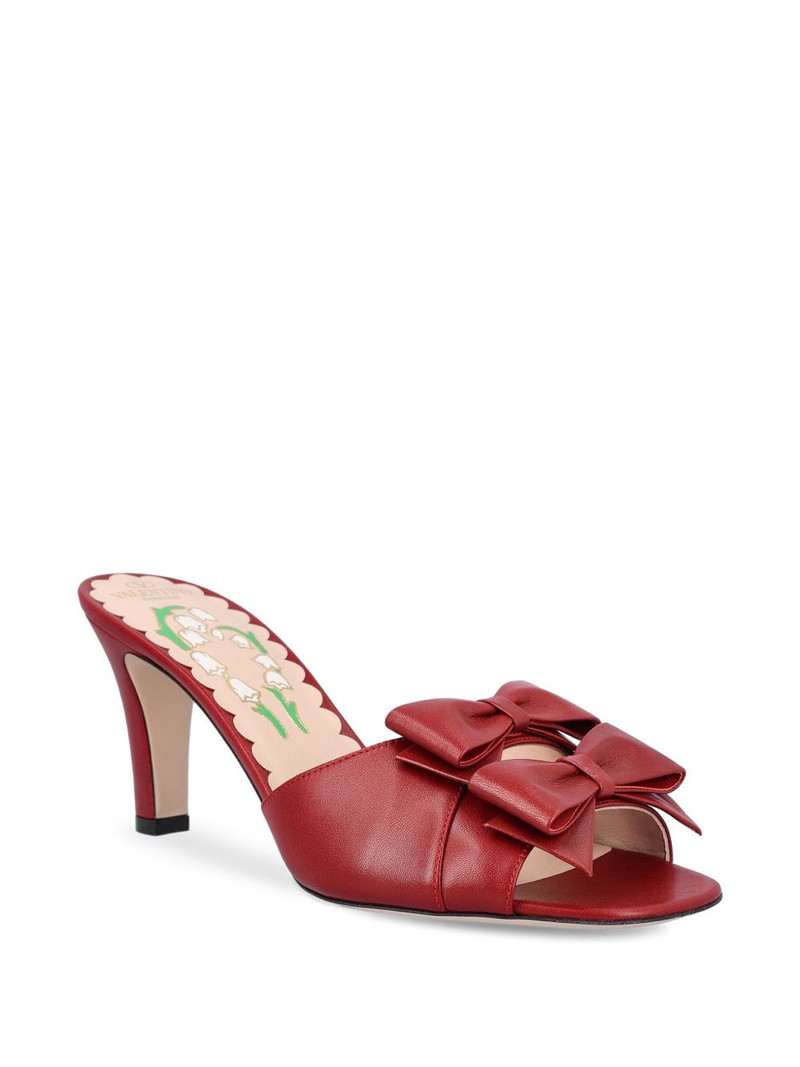Valentino 70mm double-bow leather sandals outlook