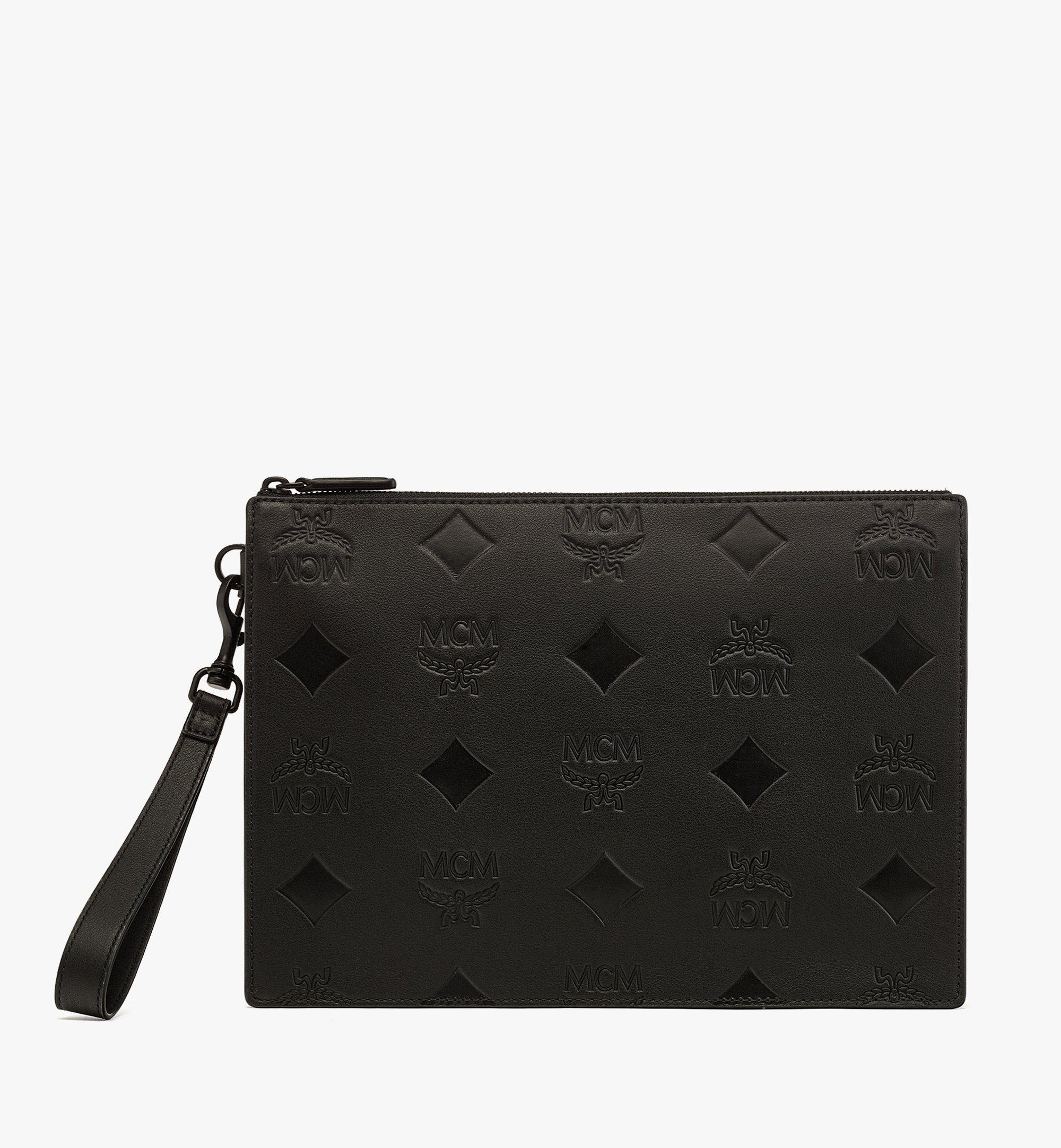 Aren Wristlet Zip Pouch in Maxi Monogram Leather - 1