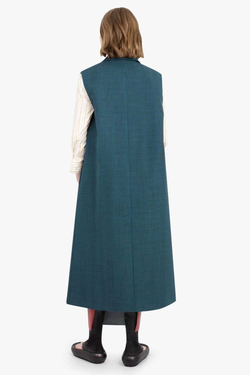 WRAP LONGLINE VEST JACKET | MOON RIVER - 3