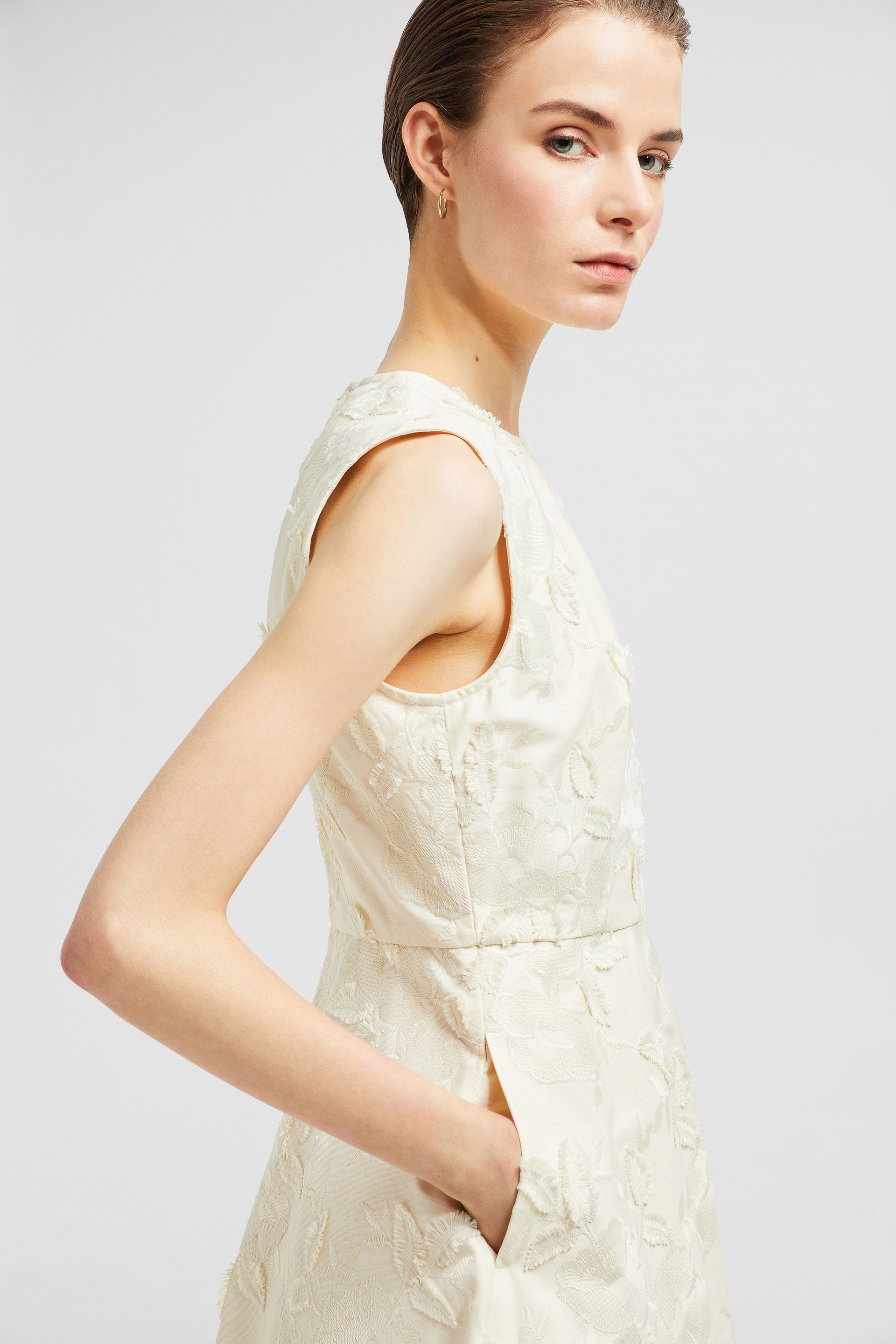 Floral Gabardine Dress - 4