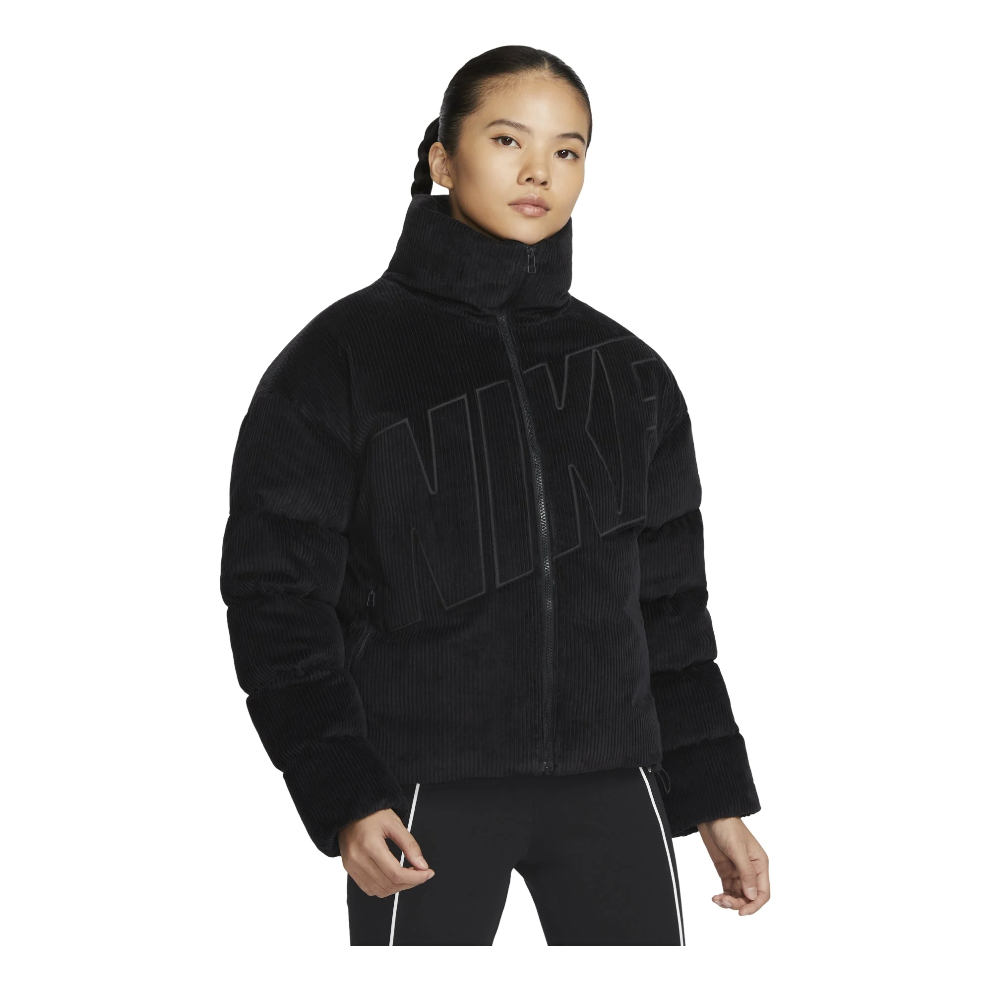 (WMNS) Nike Sportswear Essential Therma-FIT Oversize Corduroy Down Jacket 'Black' FD8214-010 - 1