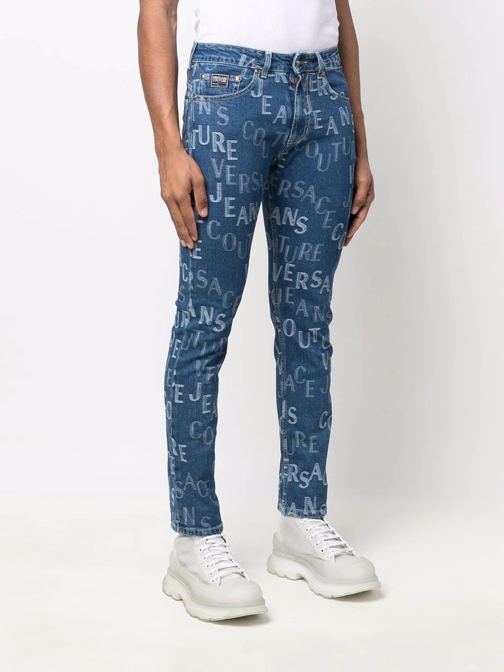 logo-print skinny jeans - 3