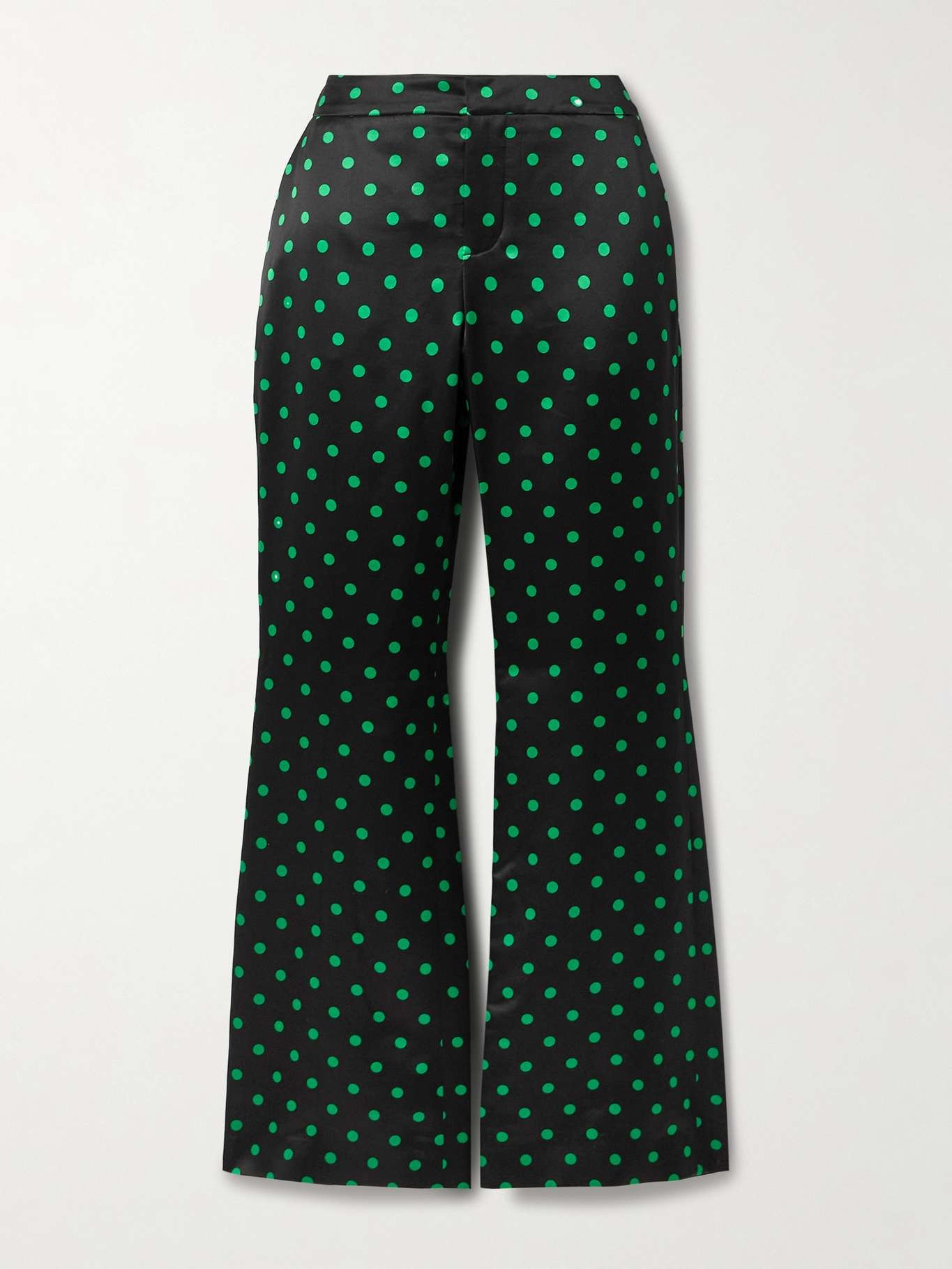 Polka-dot duchesse-satin flared pants - 1