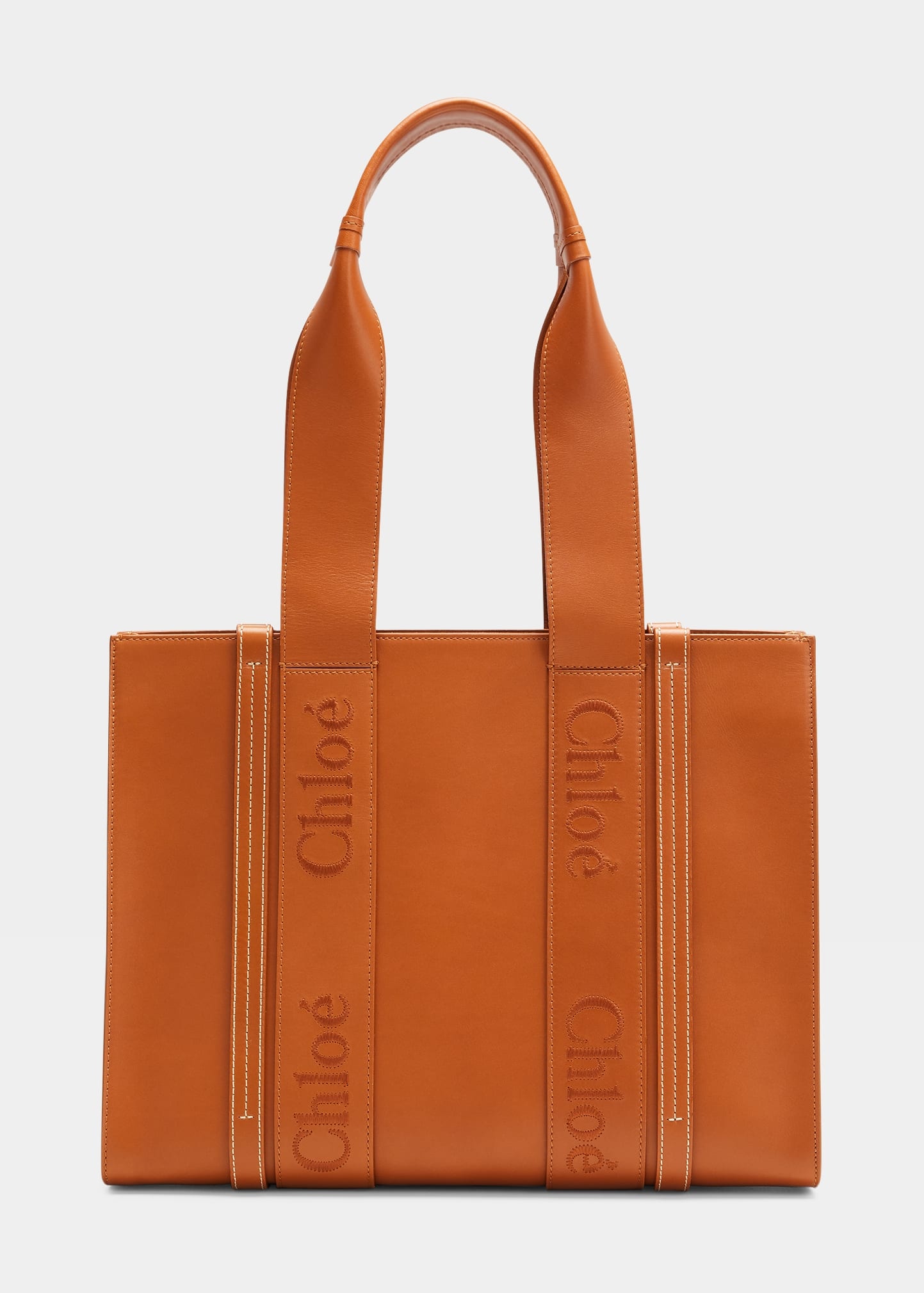 Woody Medium Leather Tote Bag - 1