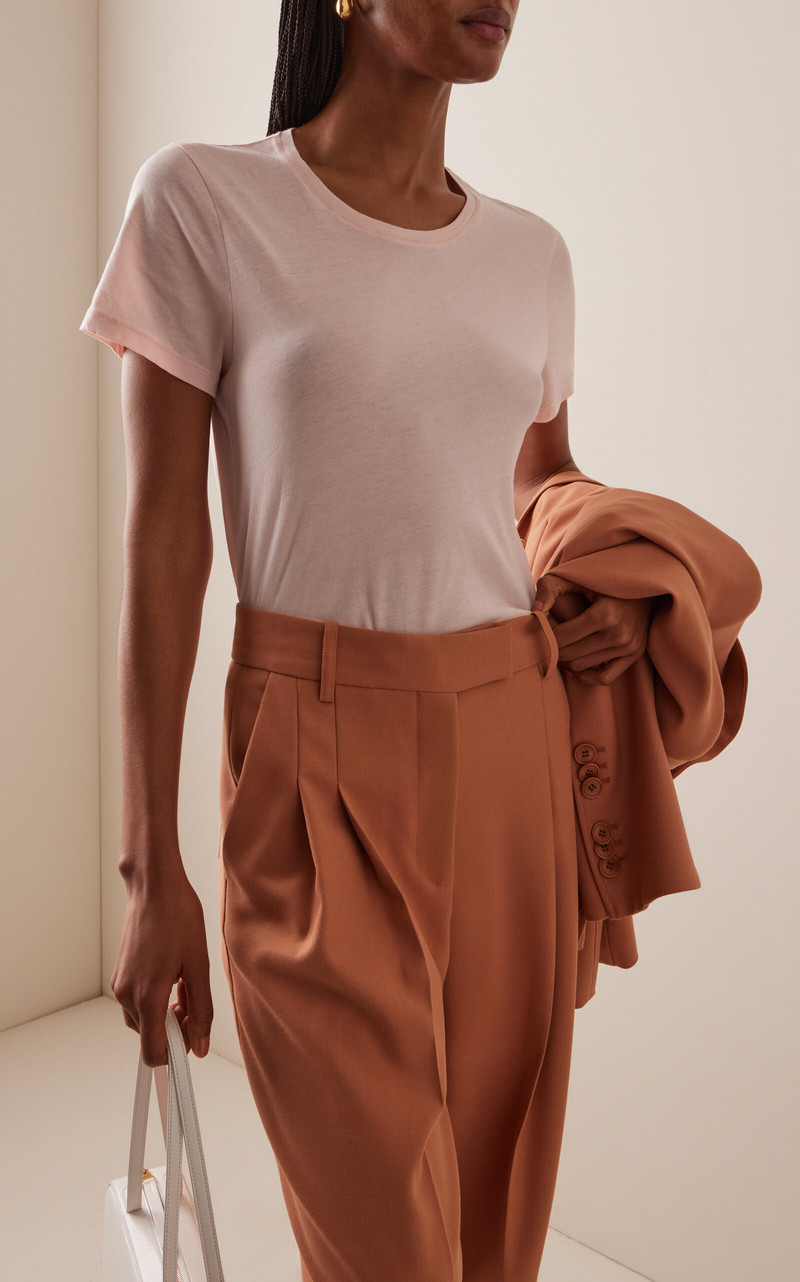 Another Tomorrow Exclusive Cotton T-Shirt pink outlook