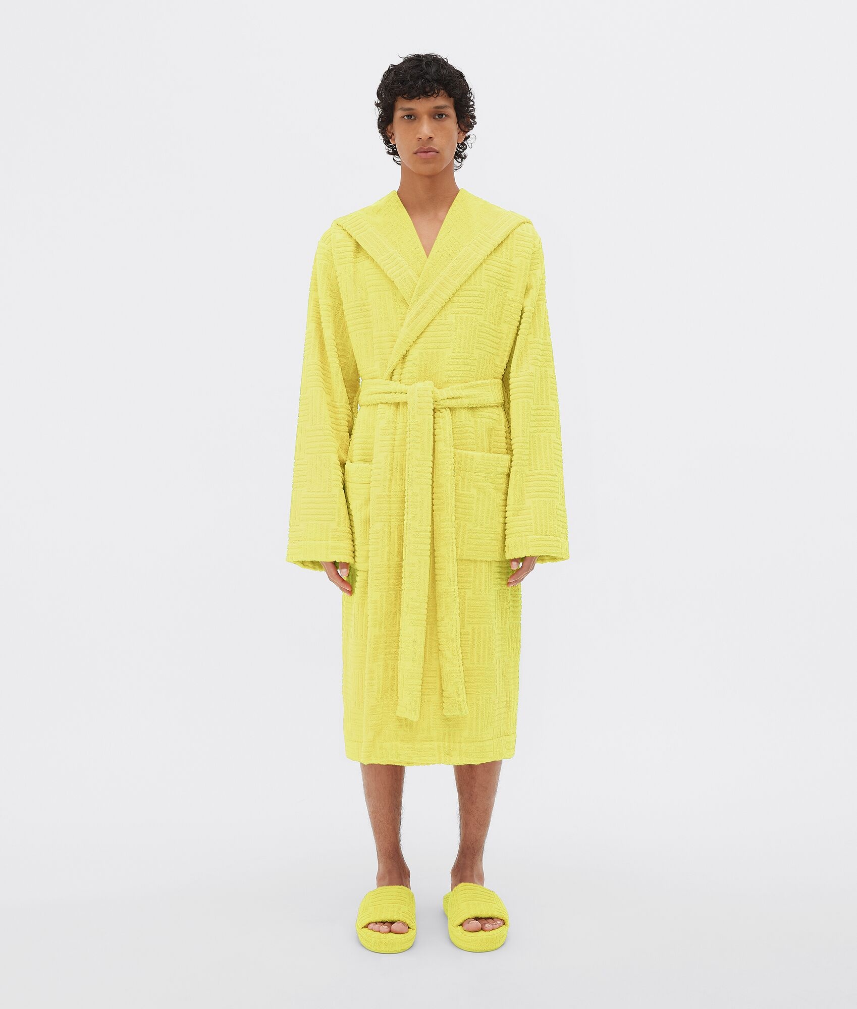 intreccio pattern cotton bathrobe - 1