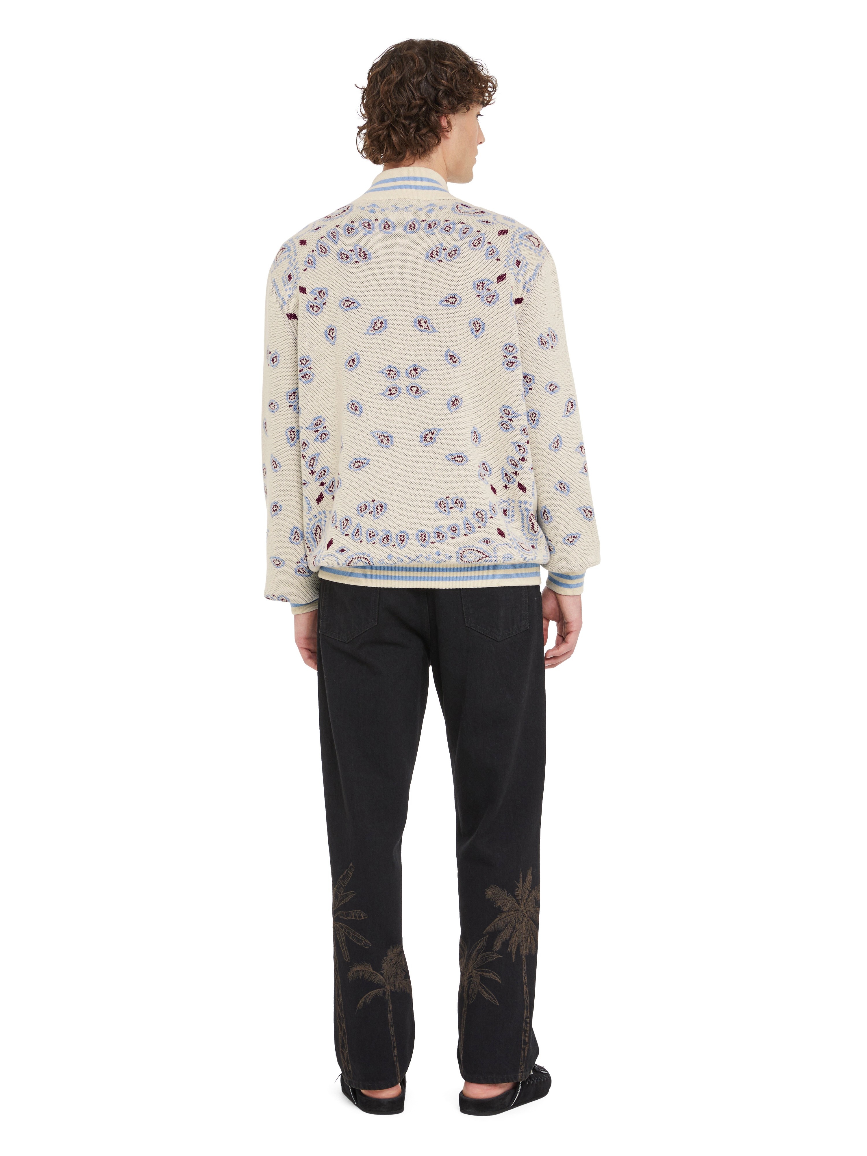 Bandana Piquet Jacquard Bomber Jacket - 6