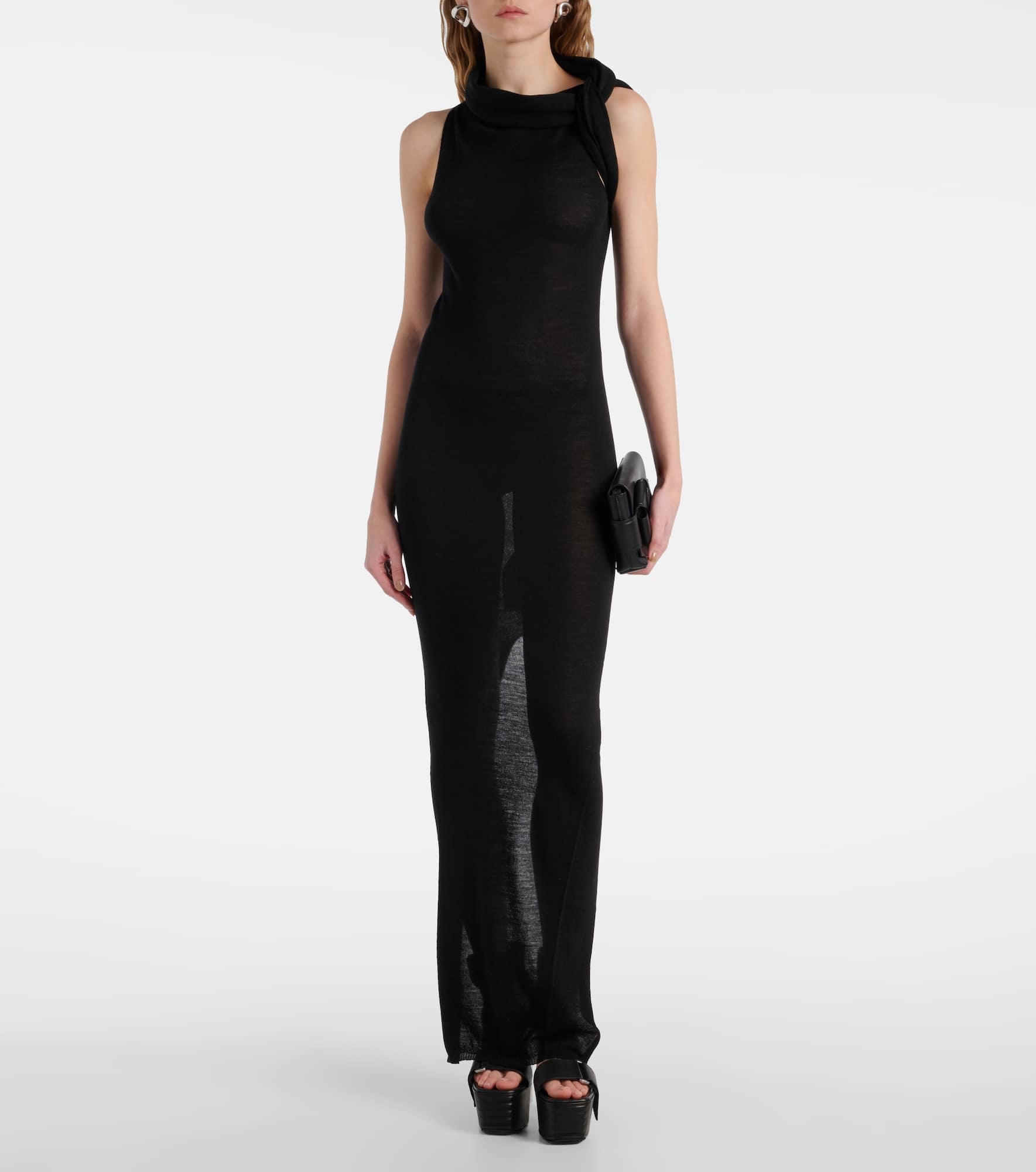 Banded T virgin wool maxi dress - 2