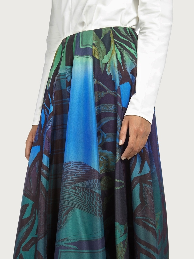 HAND-PRINTED SILK SKIRT - 4