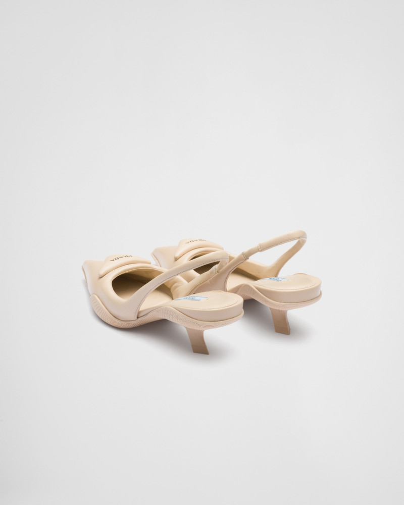 Soft padded leather slingback pumps 5