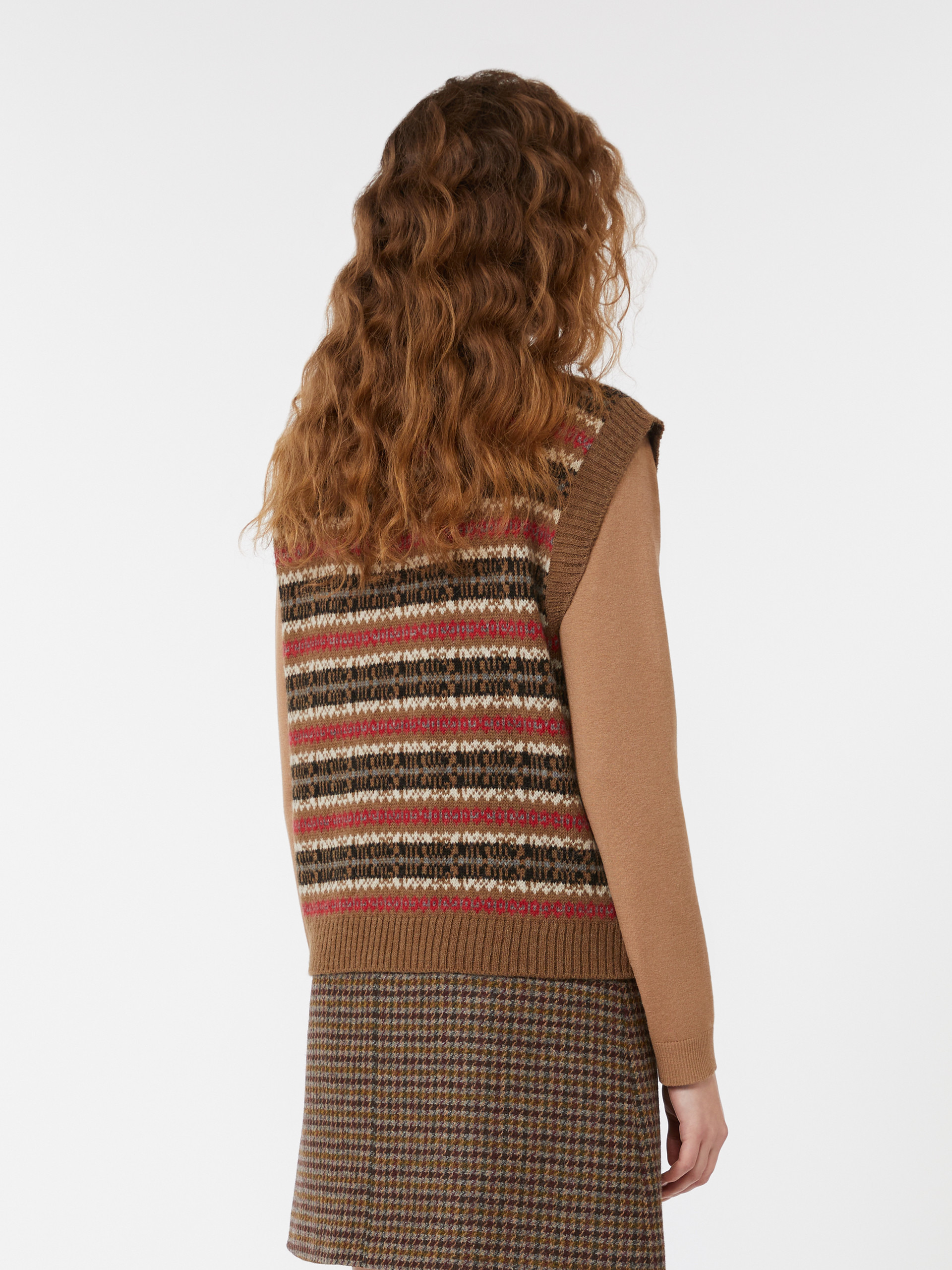 FLERES Wool and alpaca jacquard gilet - 4
