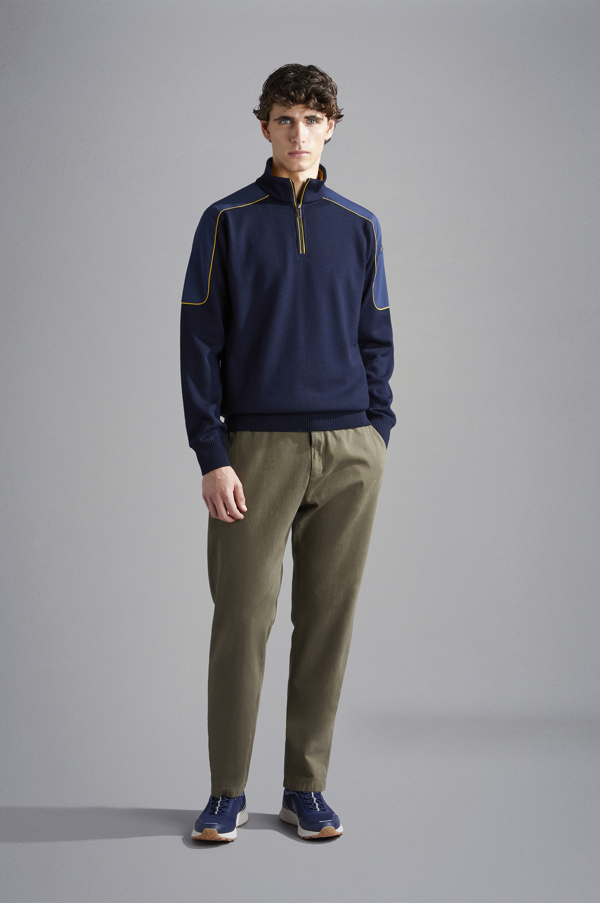 CASHMERE AND COTTON CHINO TROUSERS - 2