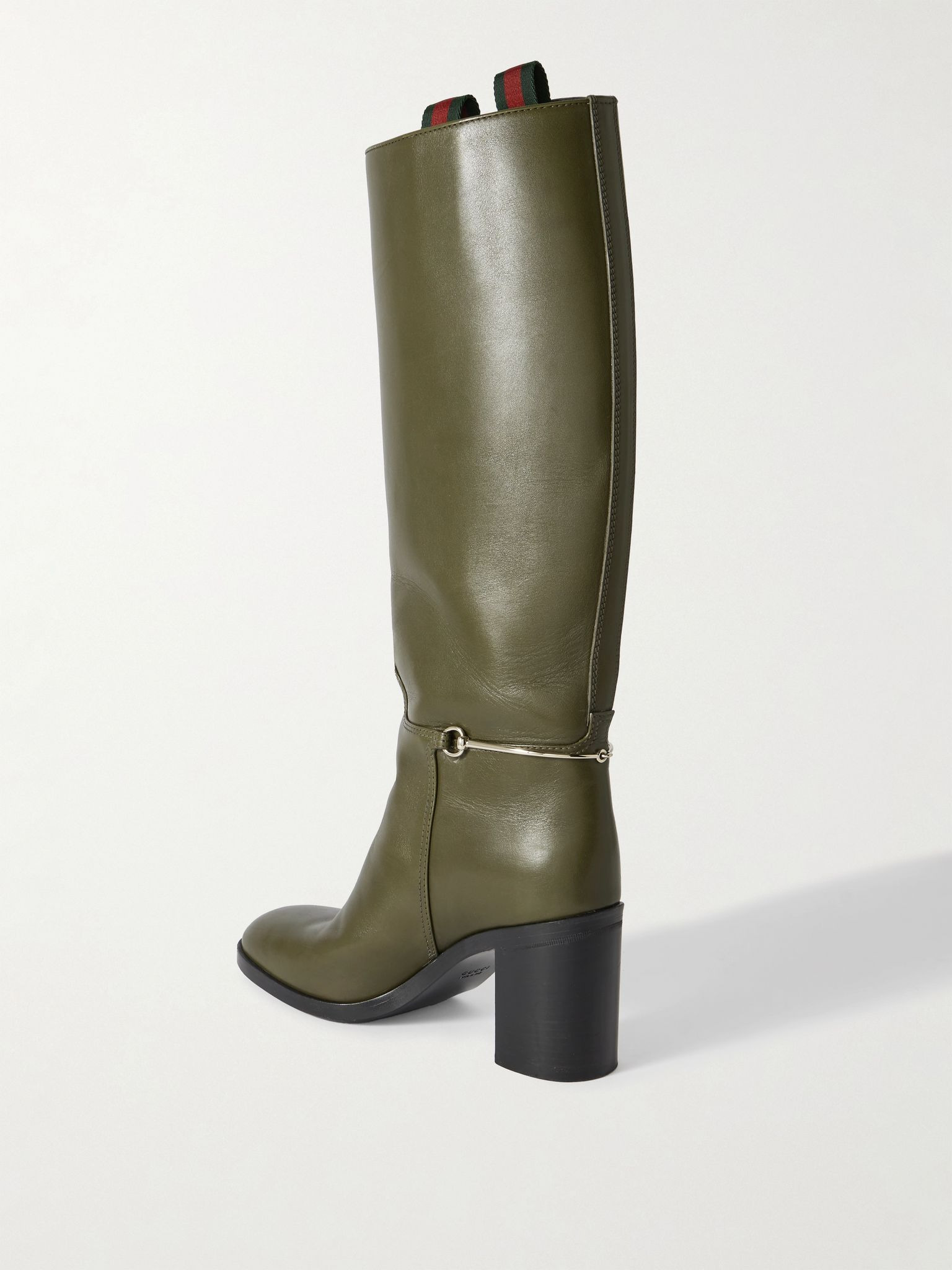 Charlotte leather knee boots Green - 3