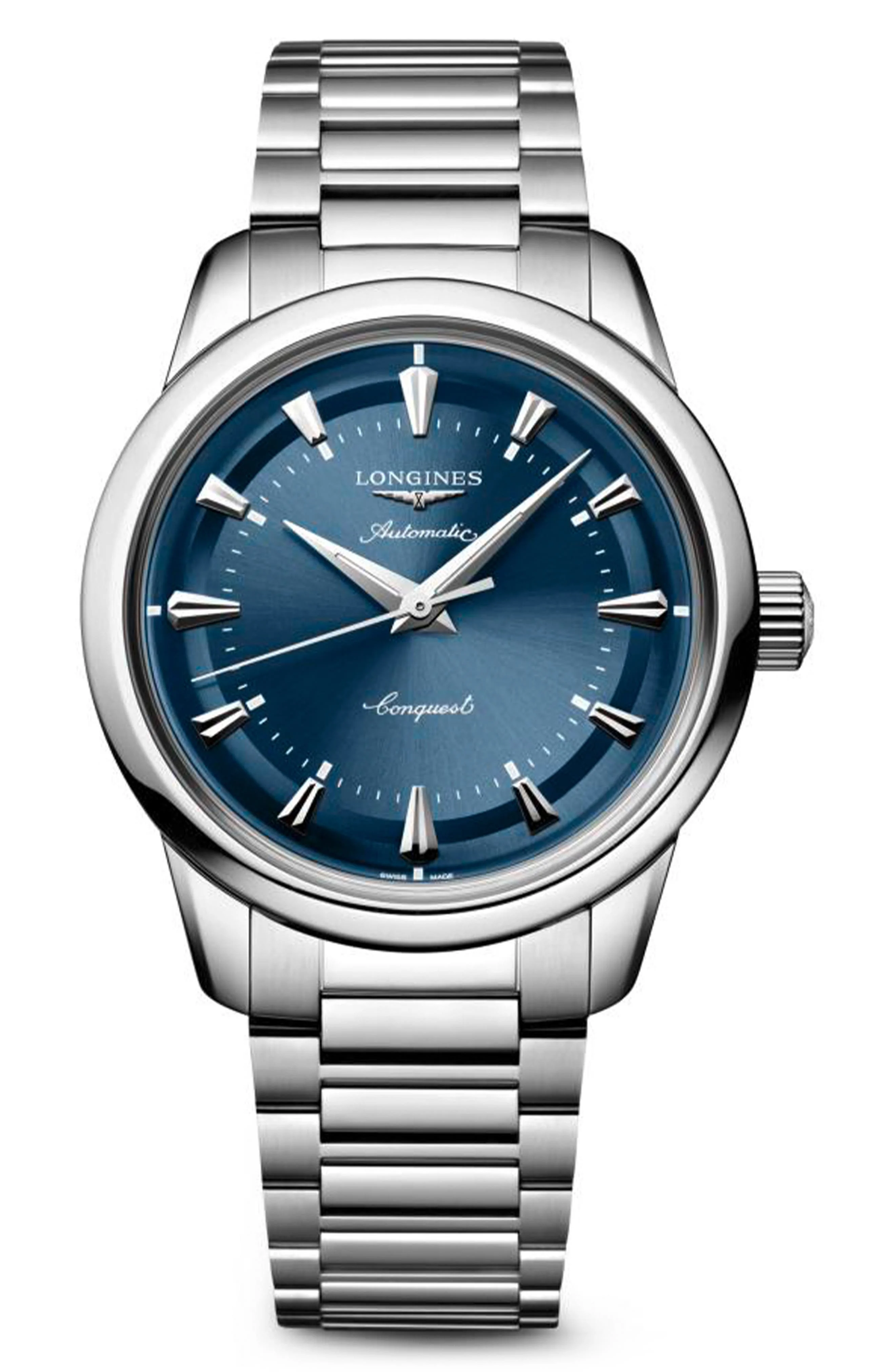 Longines Conquest Heritage Automatic Bracelet Watch, 38mm in Blue at Nordstrom - 1