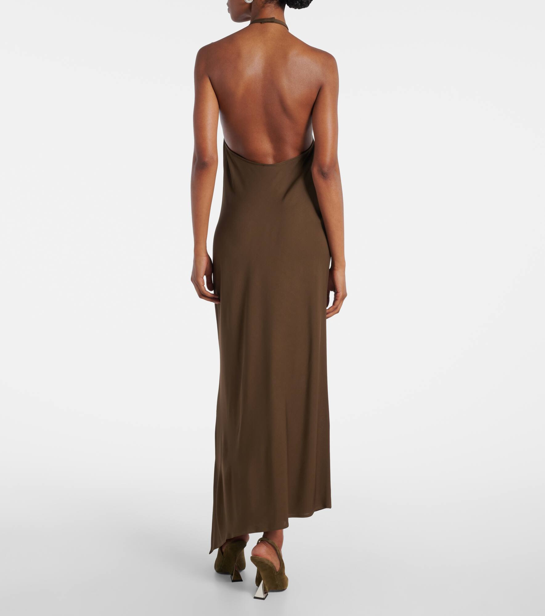 Halterneck open-back midi dress - 3