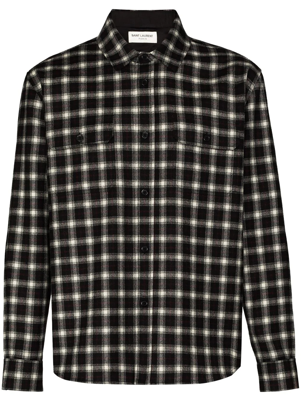 long sleeve checked overshirt - 1