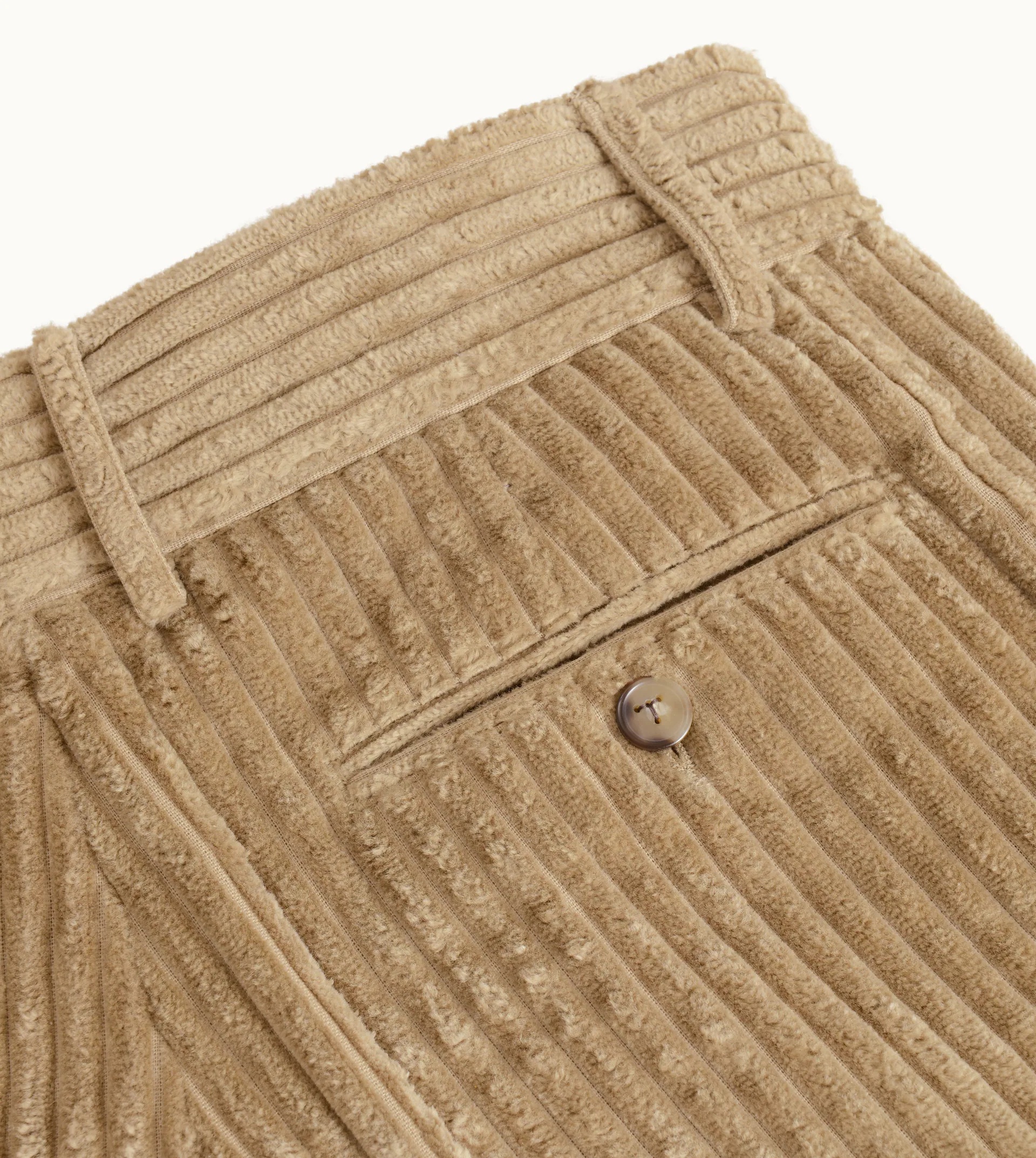TROUSERS IN VELVET - BEIGE - 6