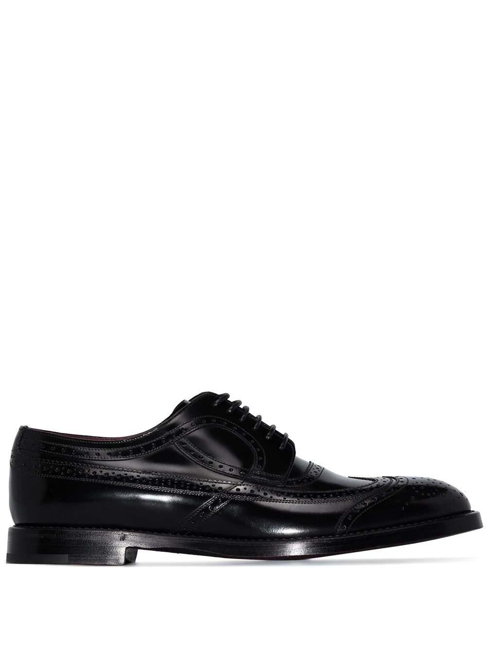 brushed leather brogues - 1