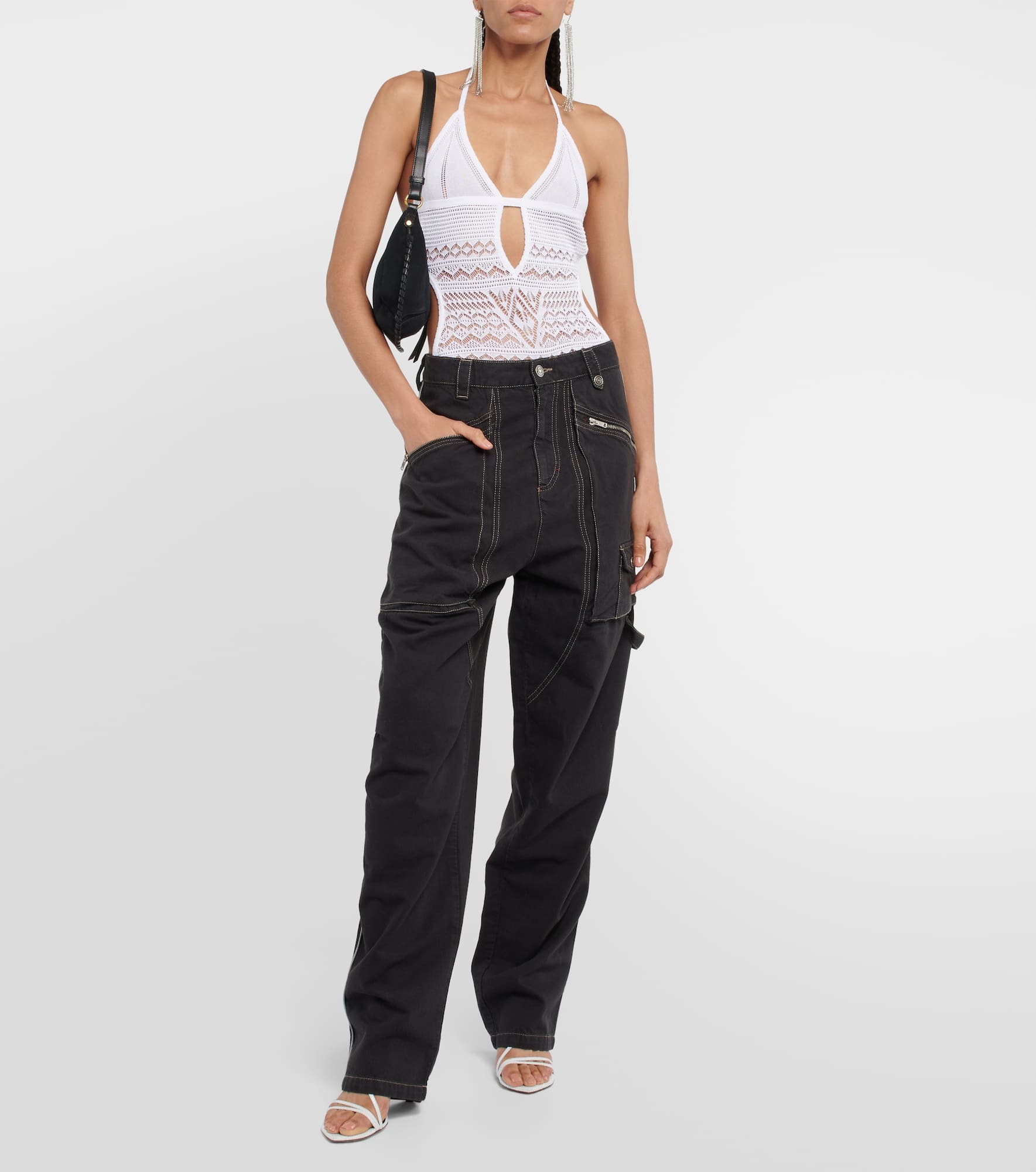 Crochet cotton-blend bodysuit - 2