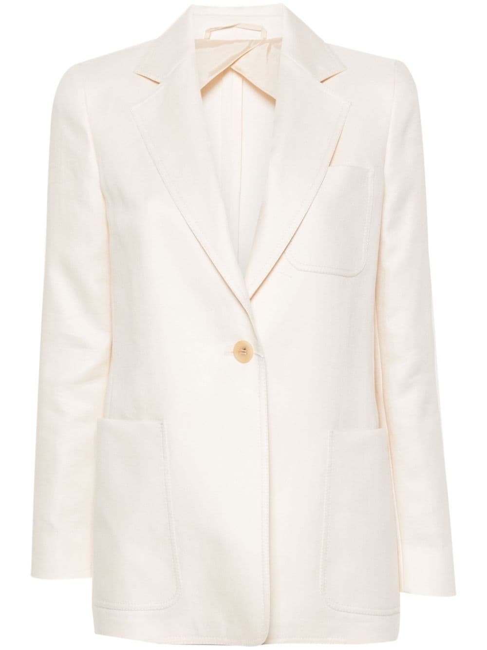 Linen single-breasted blazer jacket - 1
