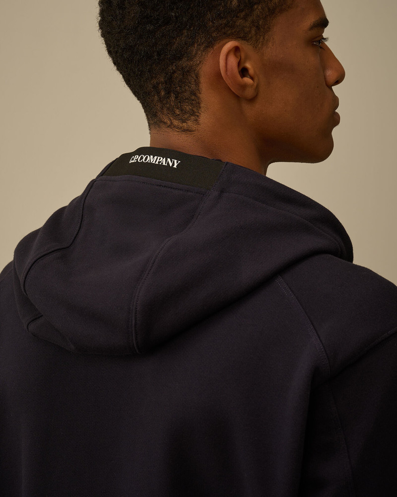 Diagonal Raised Fleece Hooded Lens Sweatshirt 5