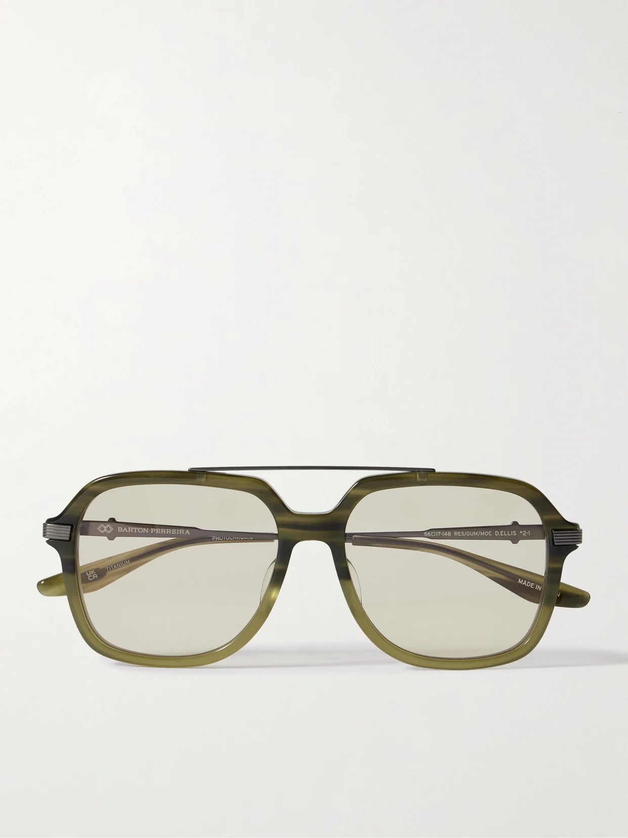 D. Ellis Aviator-style Acetate And Titanium Sunglasses - 1