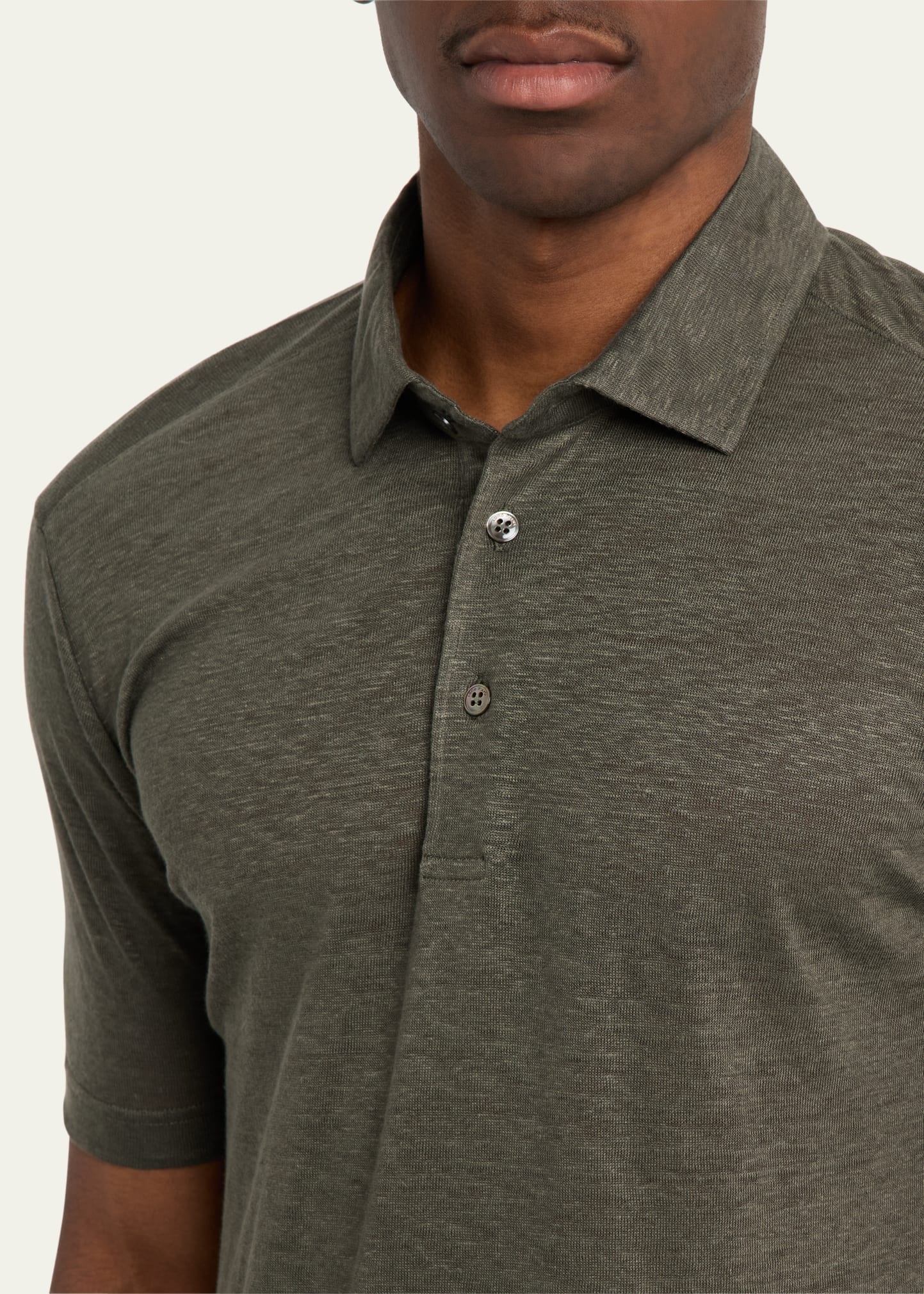 Men's Linen Jersey Dublon Polo Shirt - 5