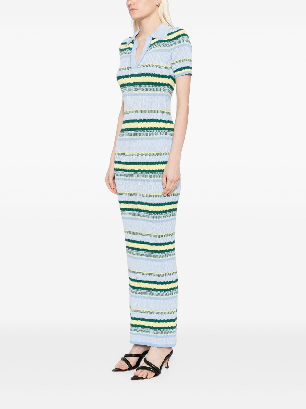 striped jacquard maxi dress - 3
