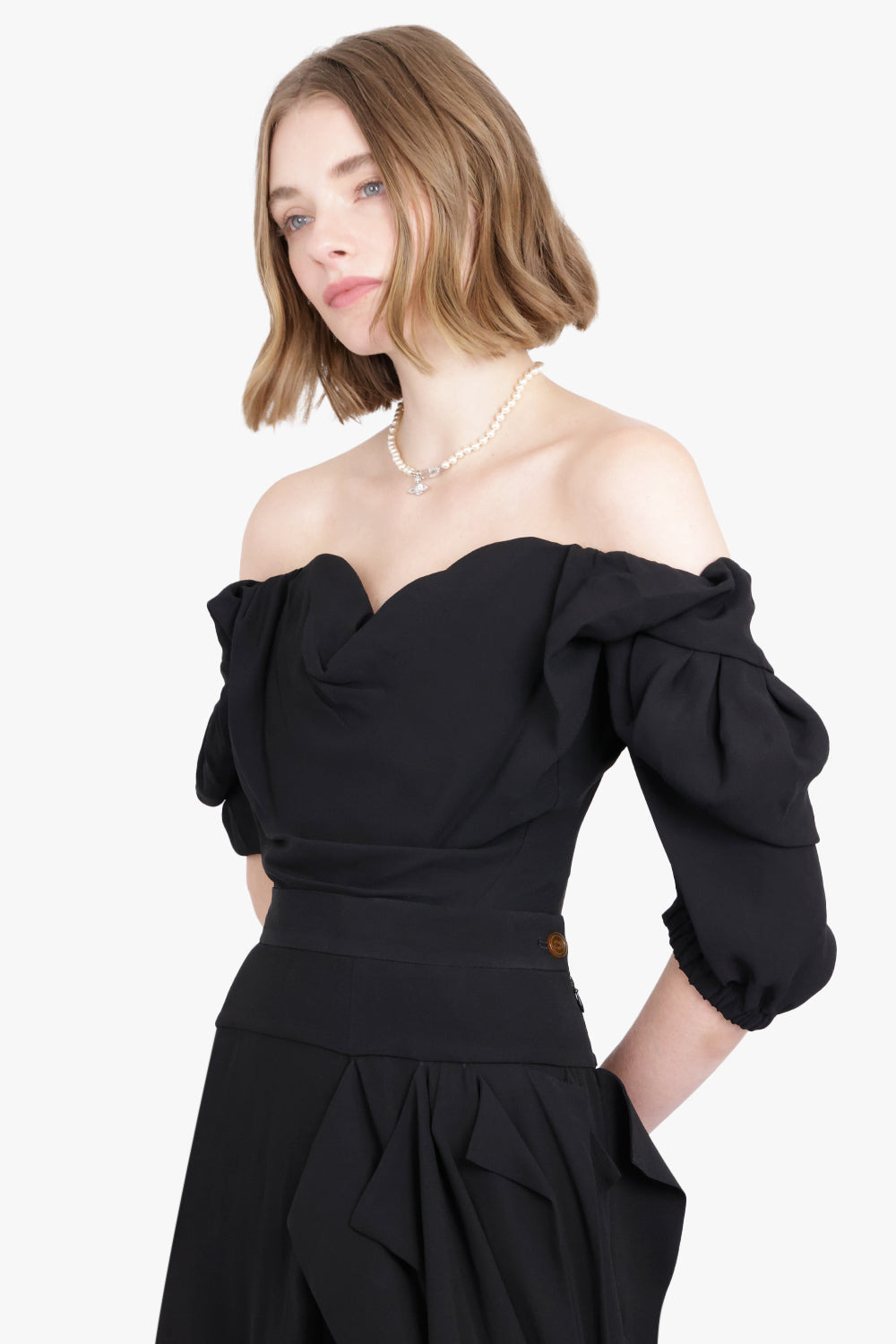SHORT SLEEVE SUNDAY CORSET TOP | BLACK - 2