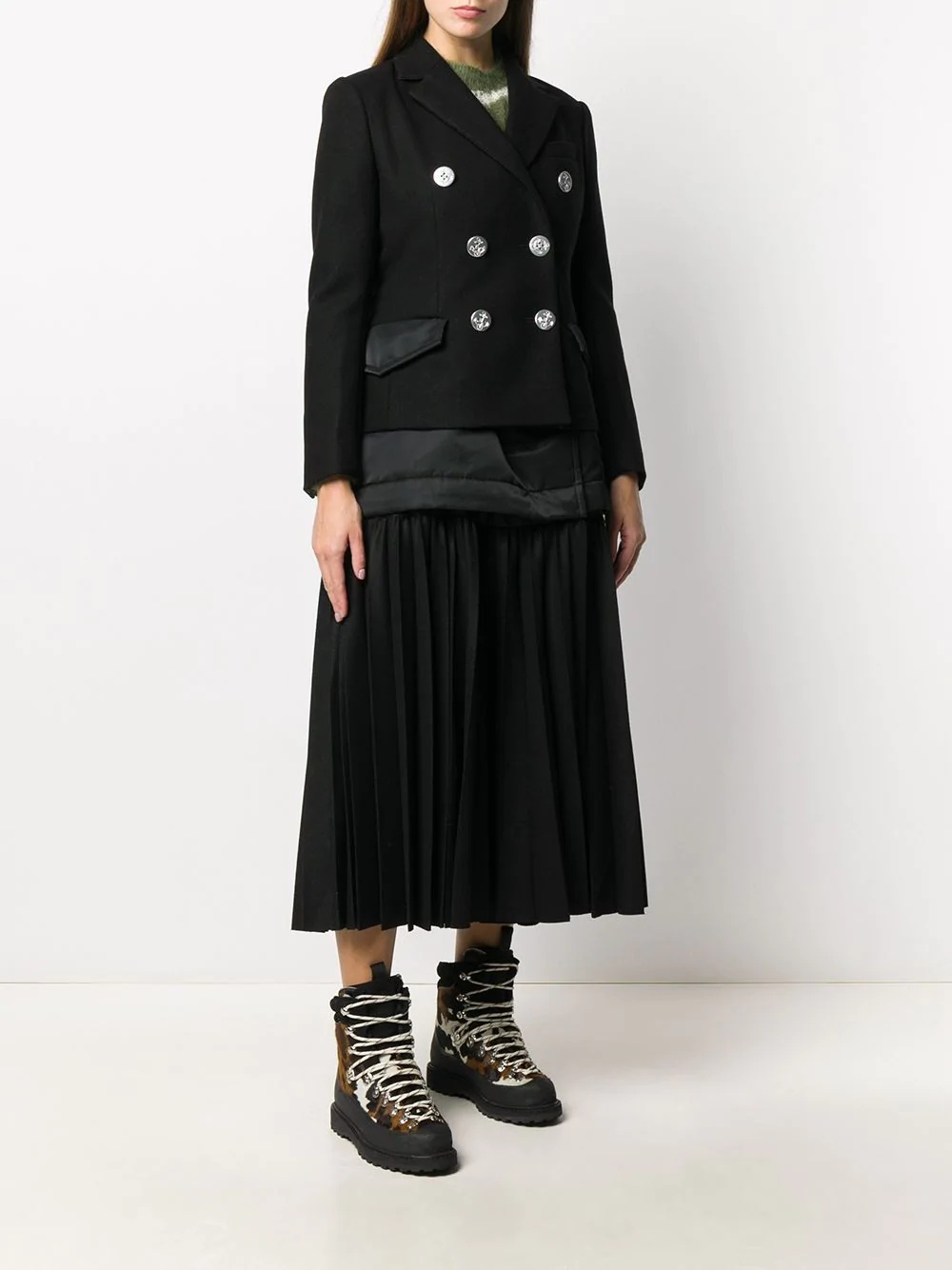 pleated hem coat - 3