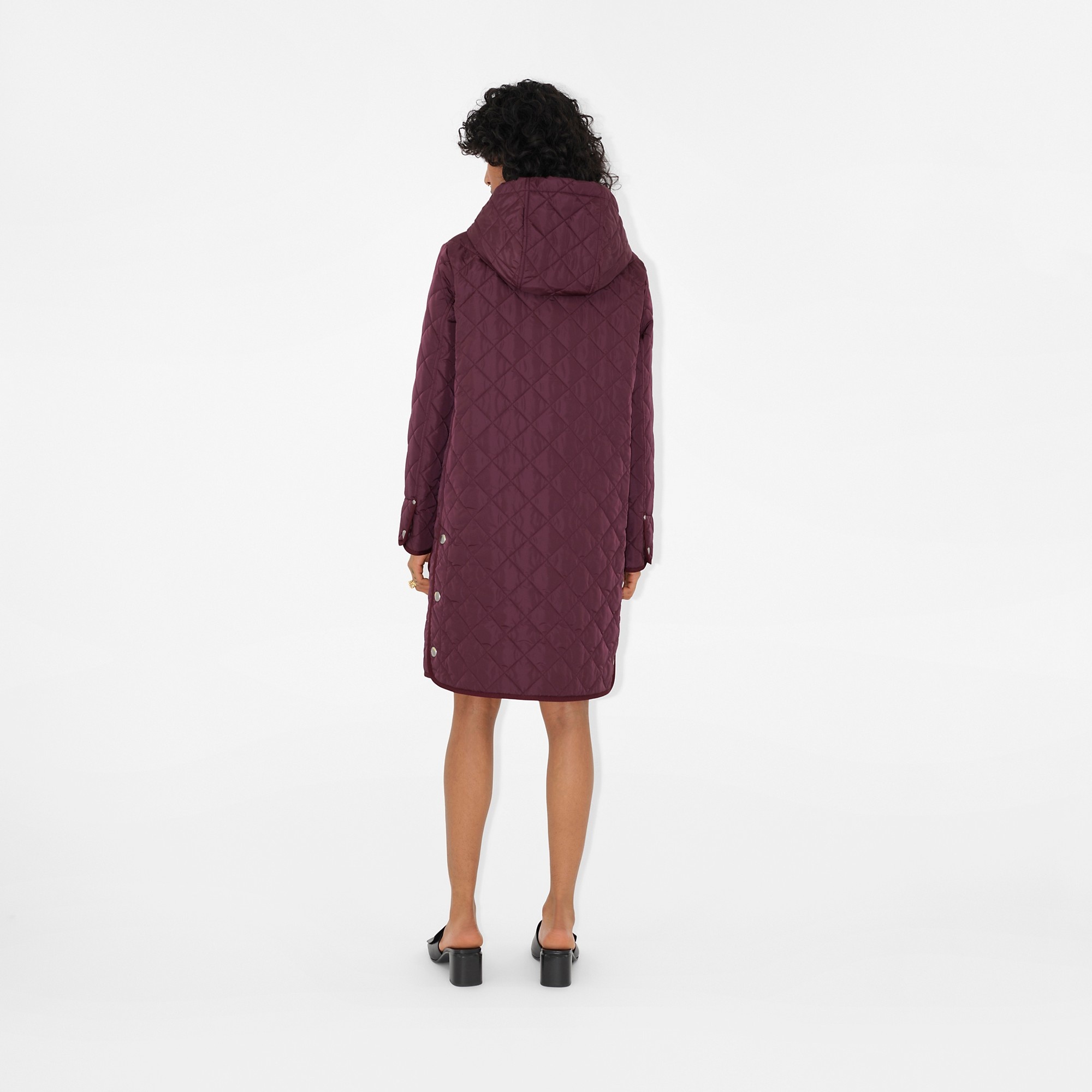 Quilted Nylon Hooded Coat - 4