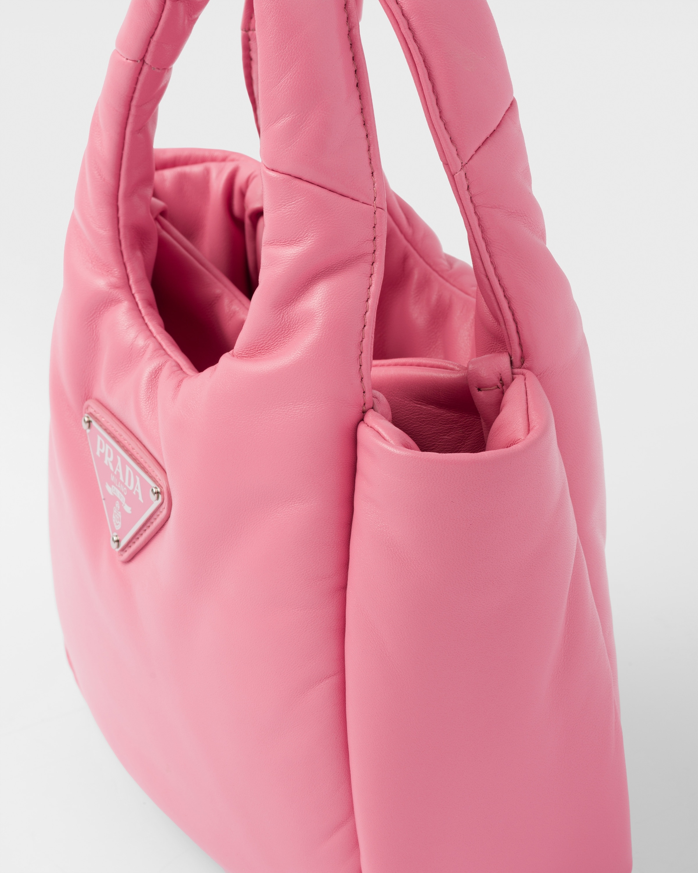 トートバッグ PRADA Pink nappa leather mini Prada Soft handbag Prada Small padded Prada Soft nappa-leather bag | prada