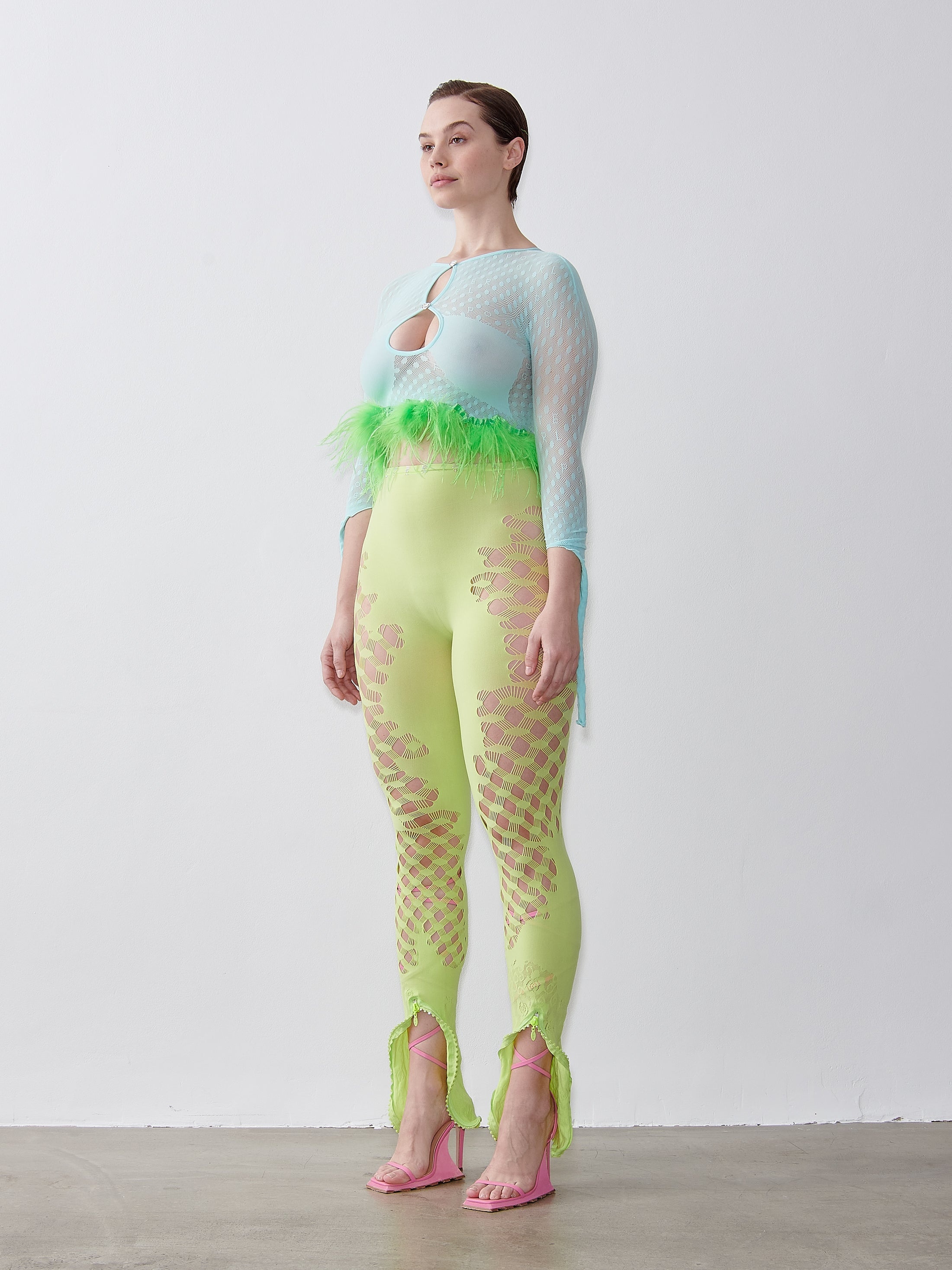 FEATHER MIRA TOP SOFT TURQUOISE - 3