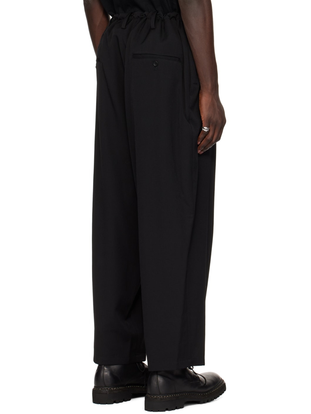 Black Drawstring Trousers - 3