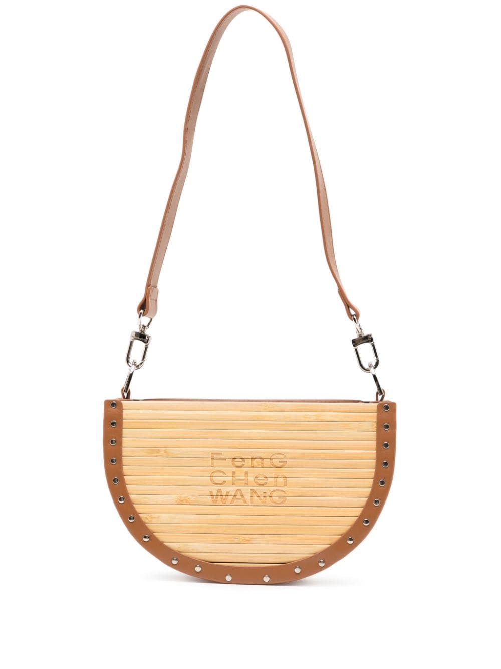 bamboo faux-leather shoulder bag - 1