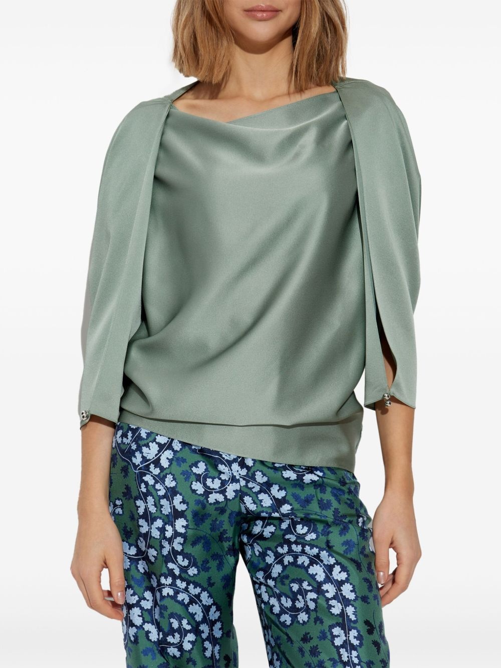 satin-finish blouse - 3