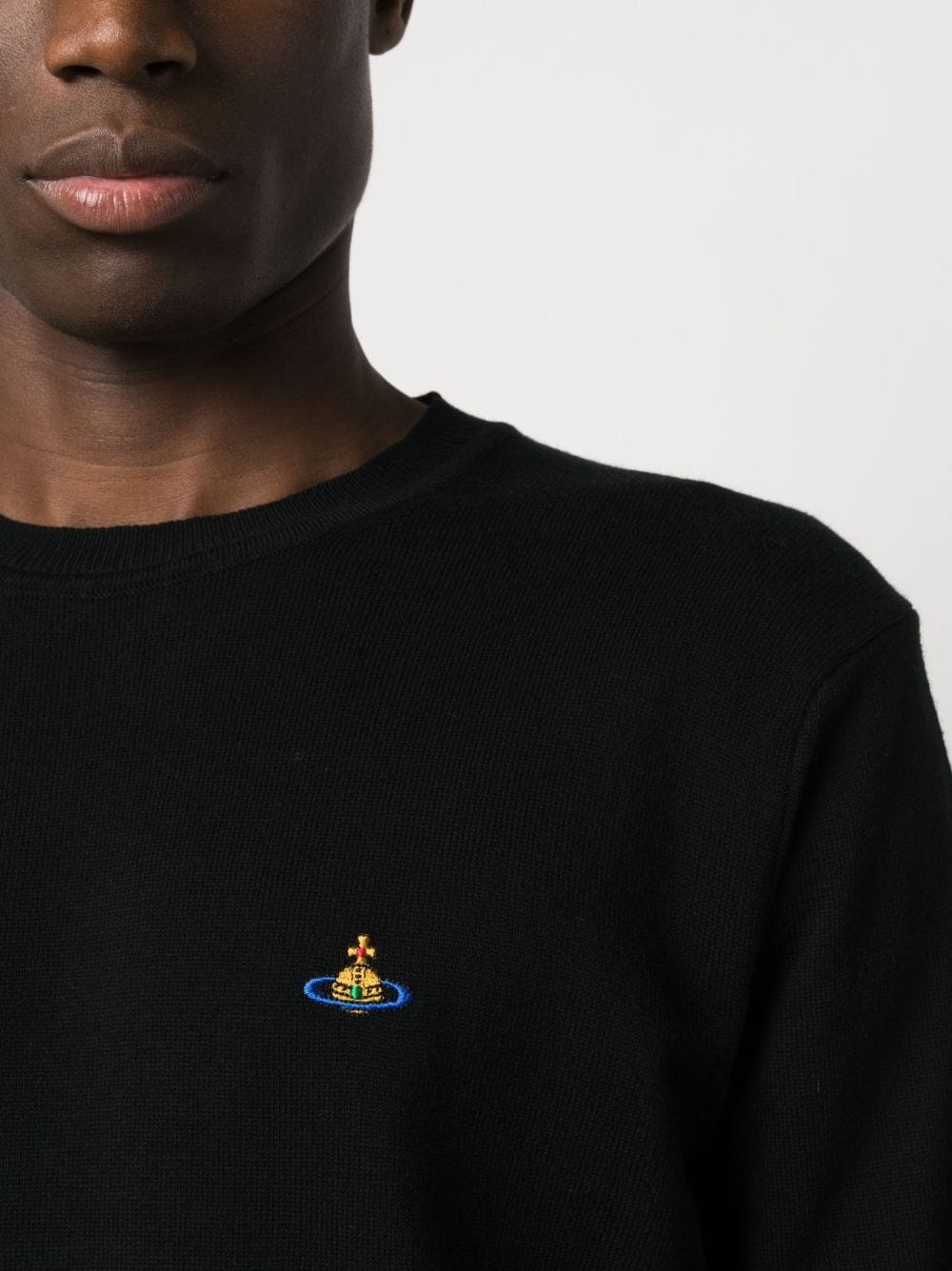 Orb-embroidery crew-neck jumper - 5