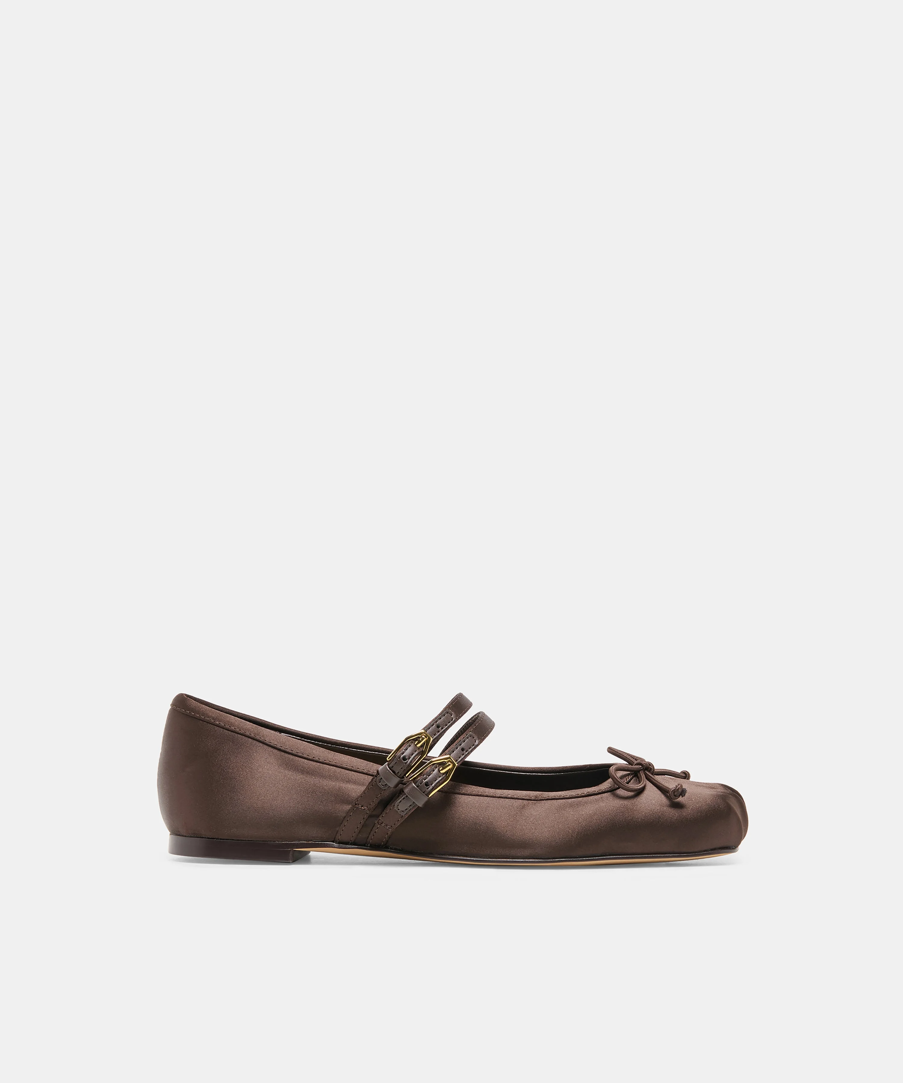 GIBSEN BALLET FLATS DK CHOCOLATE SATIN - 1