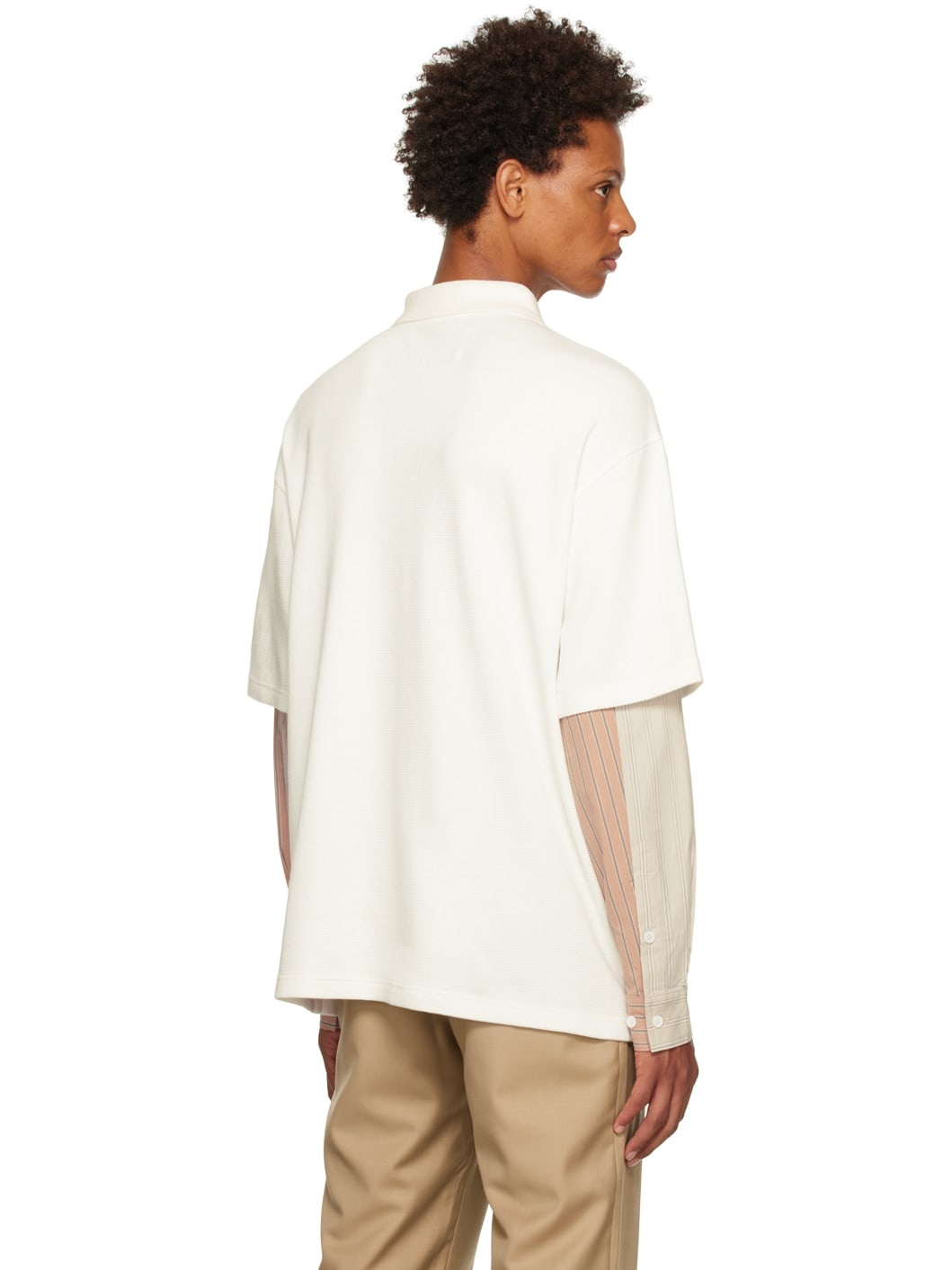 White Paneled Polo - 3