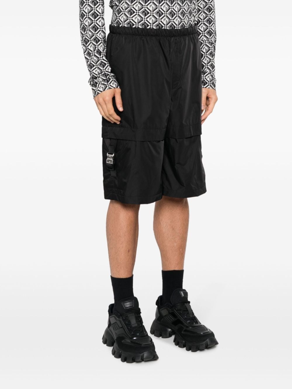4G-motif slip-on deck shorts - 3