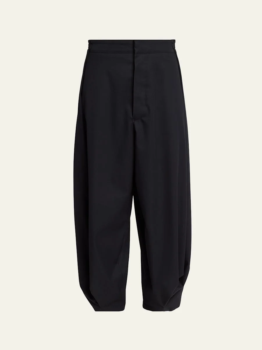 Balloon Wide-Leg Crop Trousers - 1