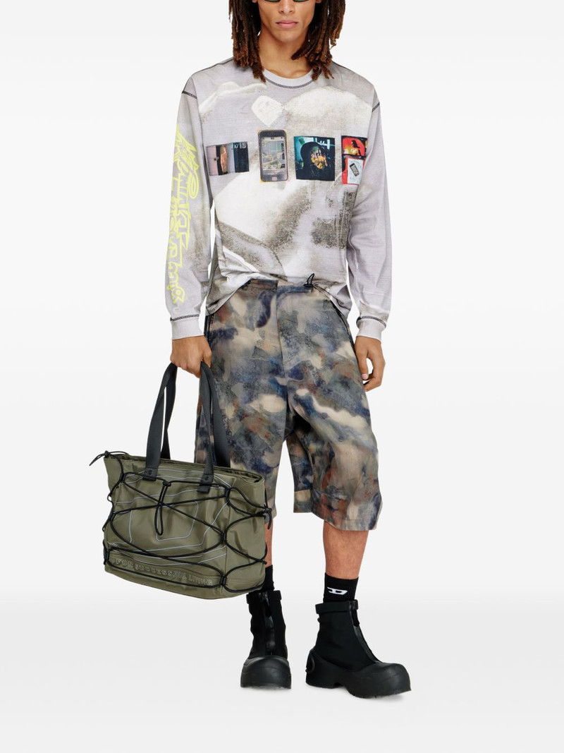 Diesel Tech-D cord-detail tote bag outlook