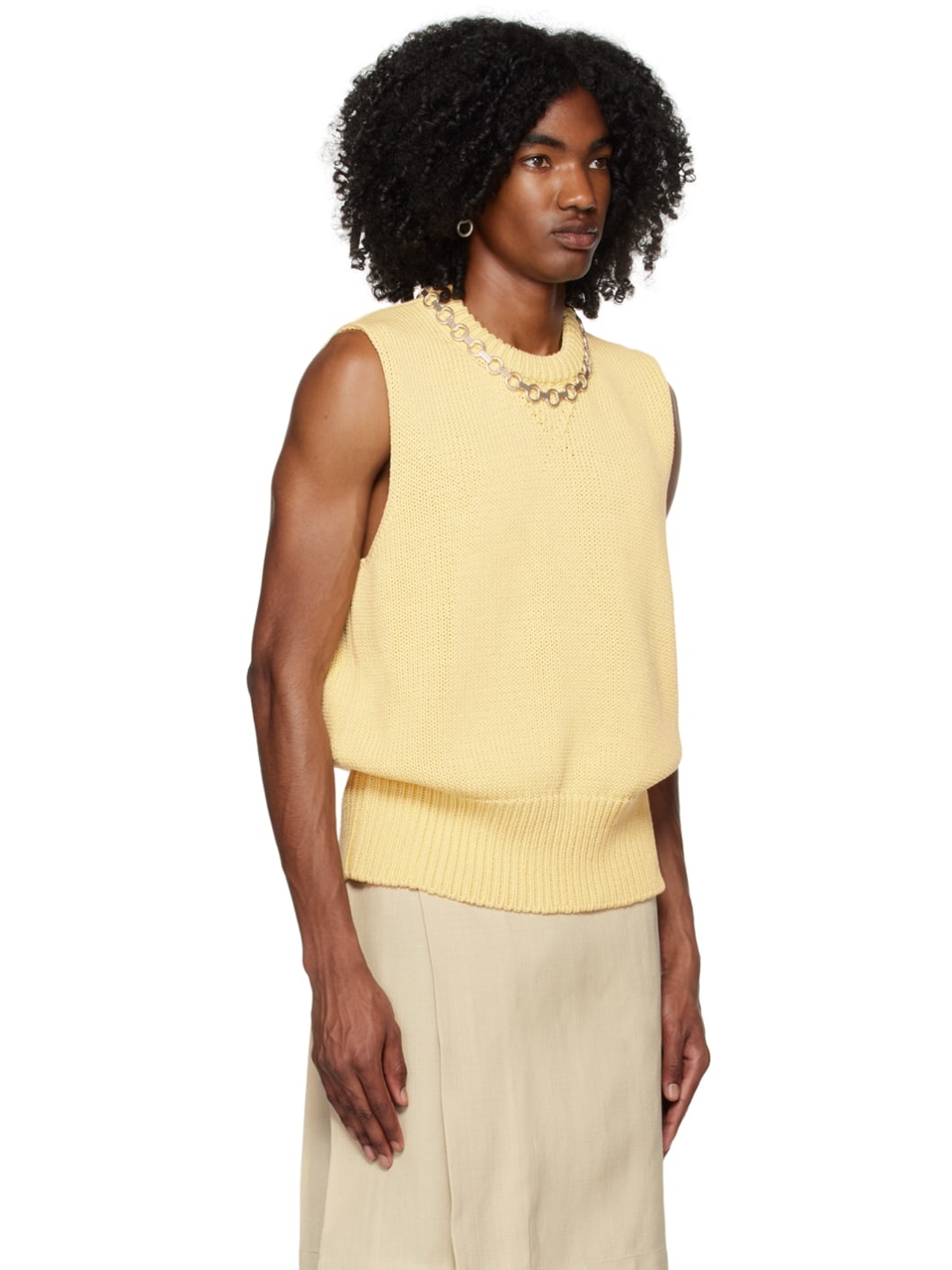 Yellow Crewneck Vest - 2