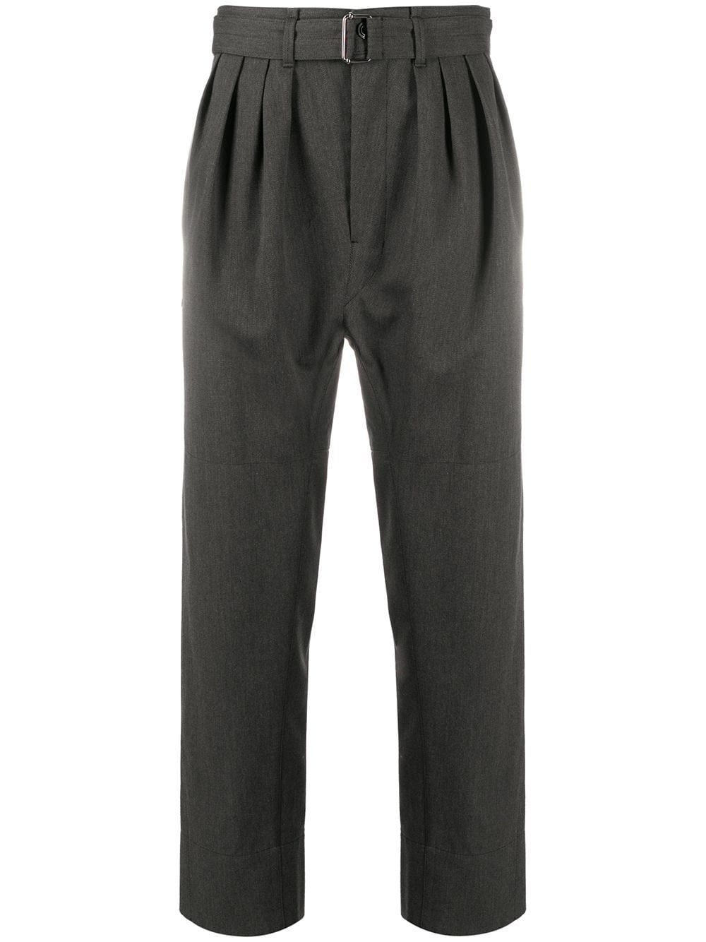 pleated straight-leg trousers - 1